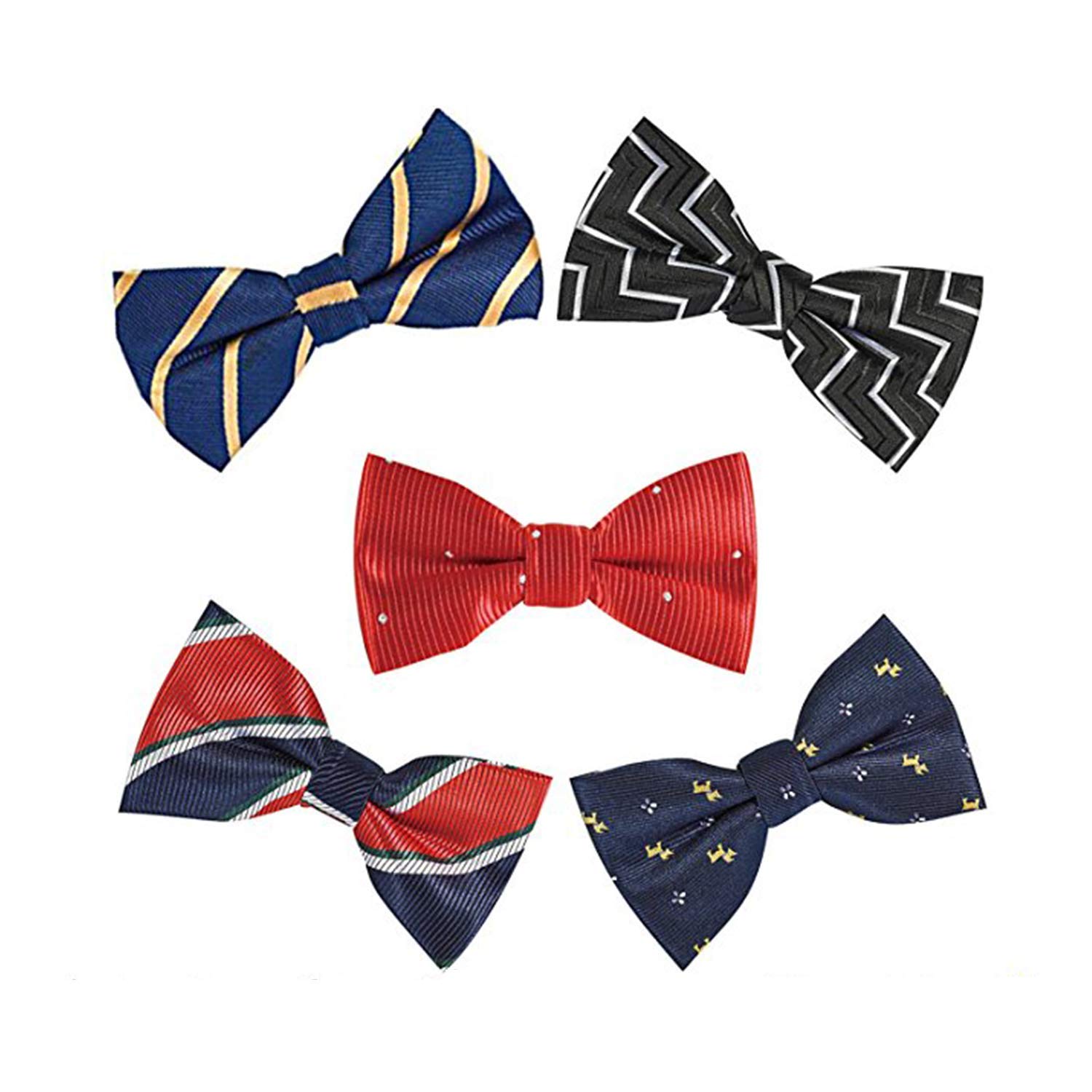 OUMUS 5 Pack Elegant Stylish Adjustable Pre-tied Bow Tie for Boys Toddler Small Child