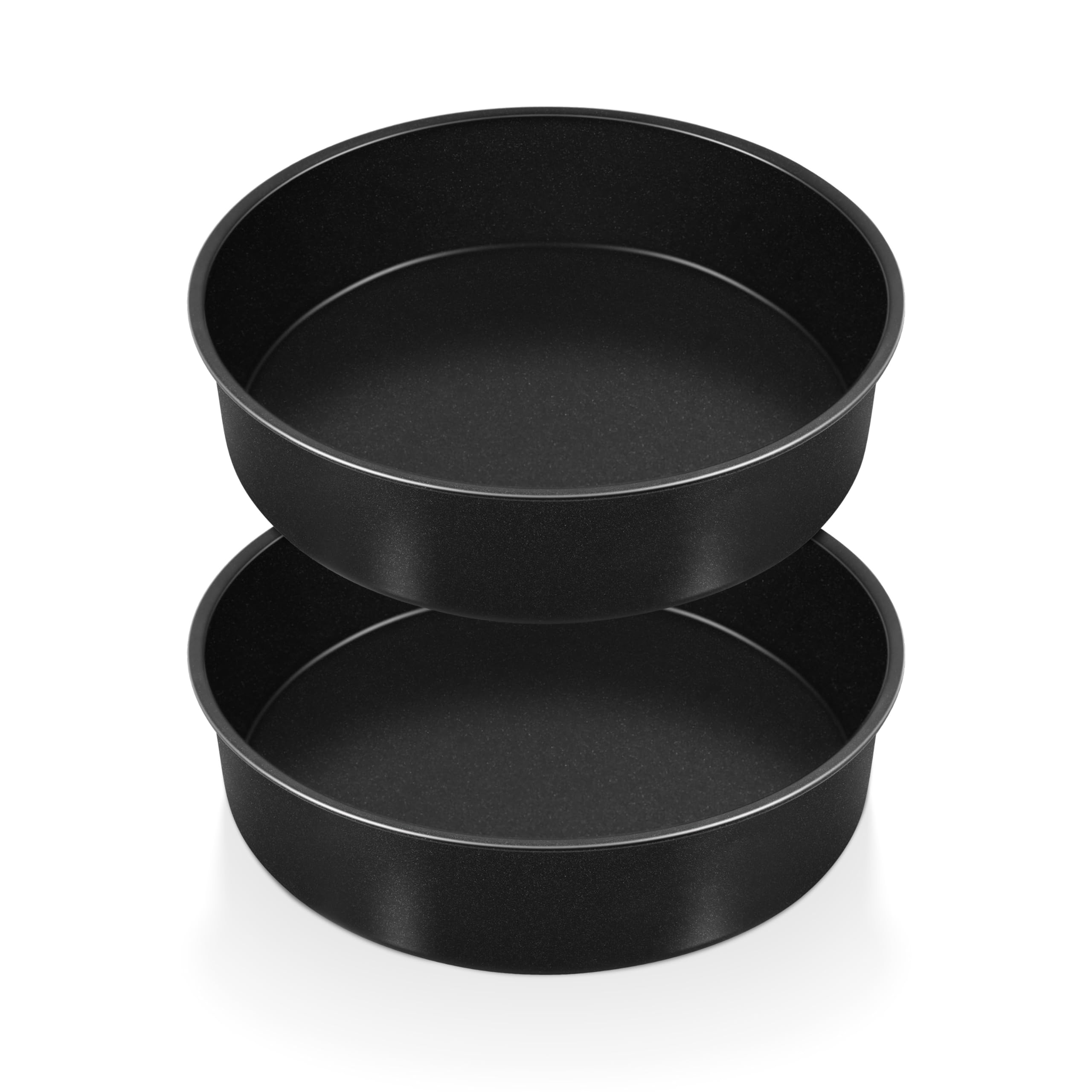 P&P CHEF Non-stick Cake Pan Set of 2, 8 Inch Round Baking Cake Pans Tins for Tier Smash Cakes, Non-Toxic & Solid, Stainless Steel Core & Leak-Proof, 2Pcs