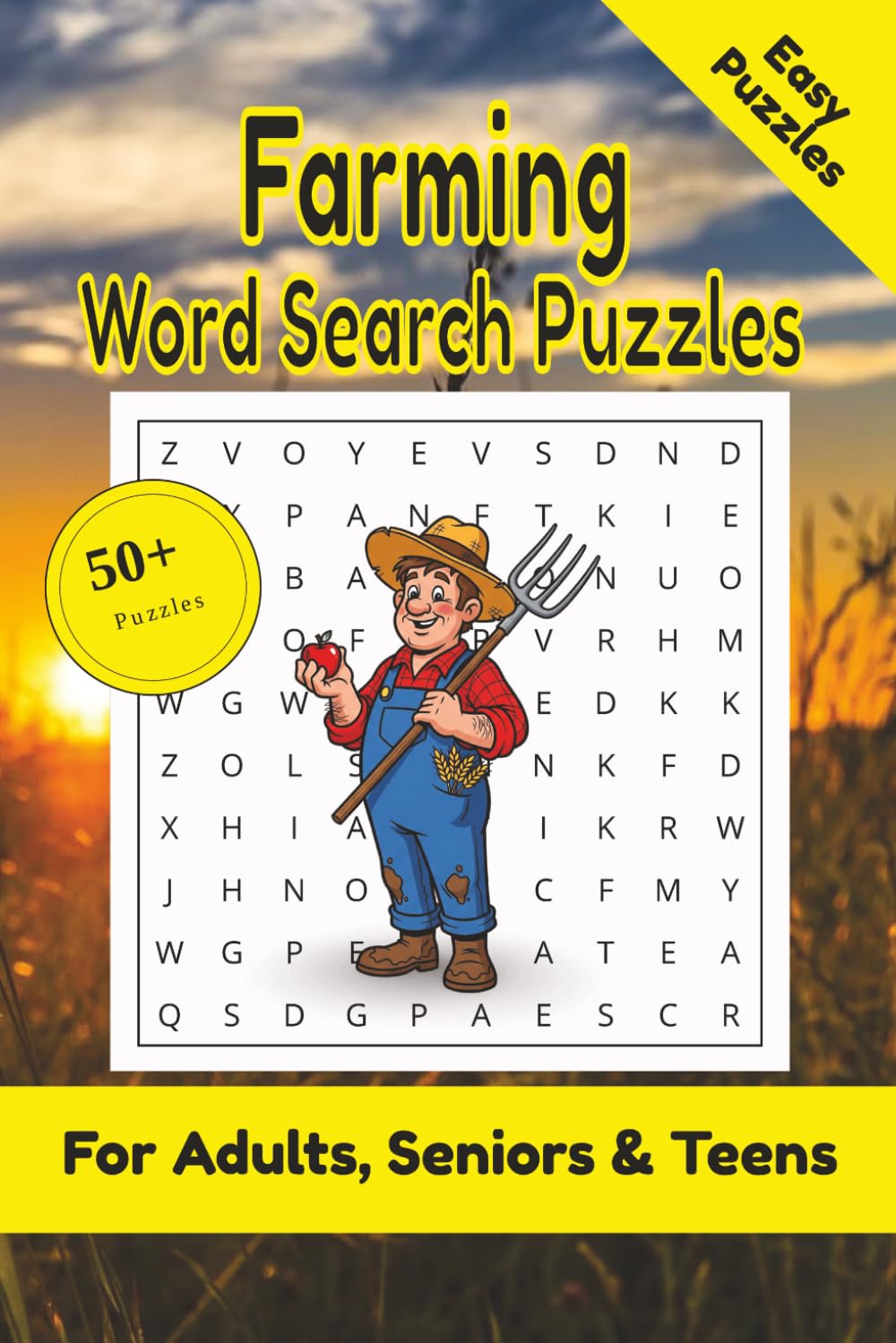 Farming Word Search Puzzle: 50+ Puzzles Word Search Easy to Read about Farming and More | 6x9 inches, 110 pages | Gift for Country & Agriculture Lover
