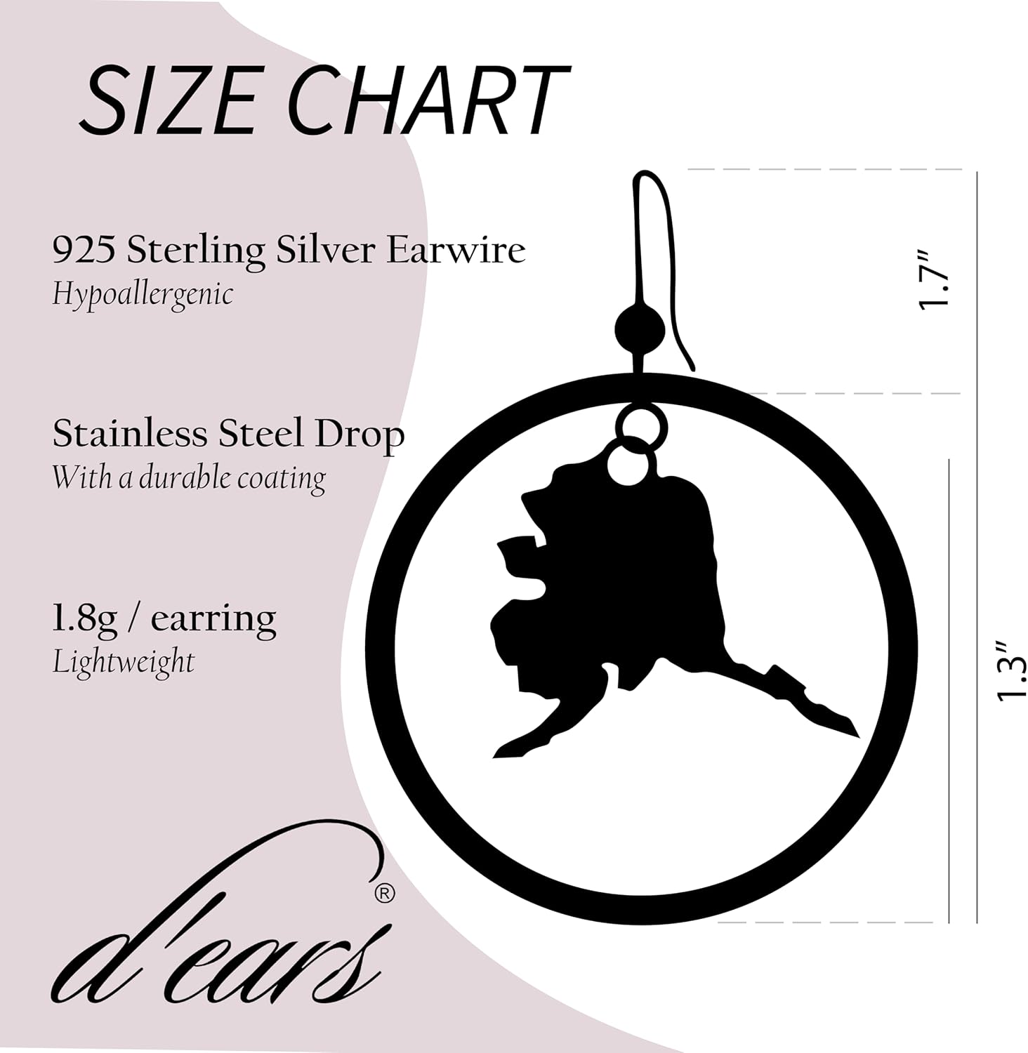 Alaska Hoop earrings by d'ears made in the USA
