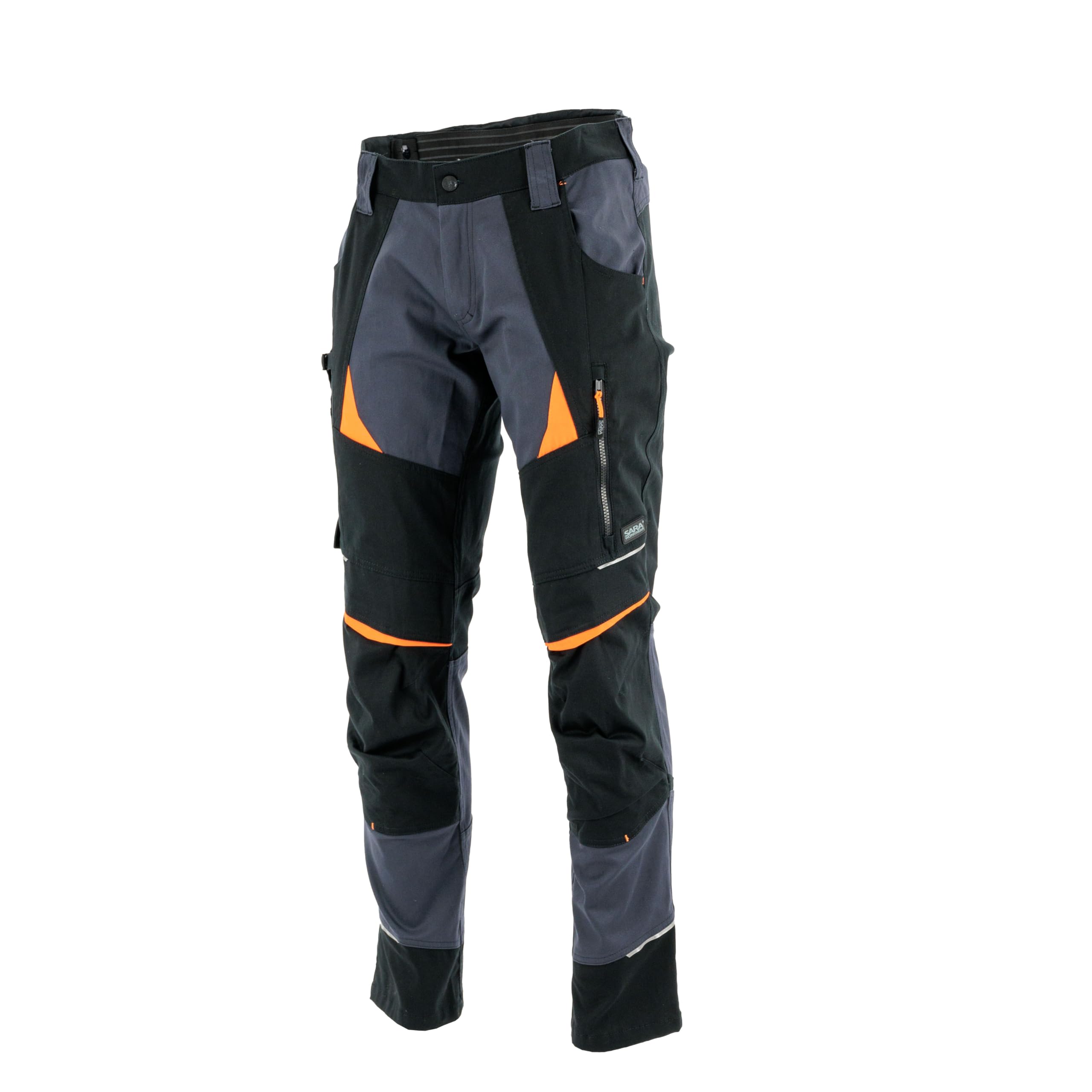 Pantalón elástico Bicolor Multibolsillos, sólido y Duradero, con Detalles Reflectantes, para Trabajo o Senderismo y Actividades en Exterior.