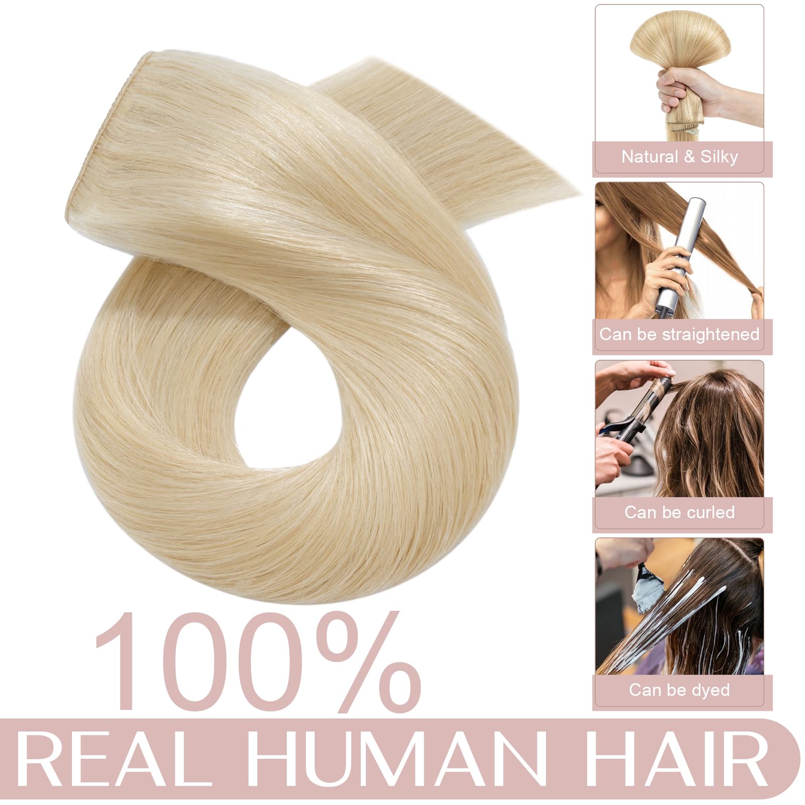 20 inches SEGO One Piece Hair Extensions Clip in Human Hair [#1B Natural Black] Real Remy Hairpieces for Women 3/4 Full Head Straight Invisible (50g) — view 71