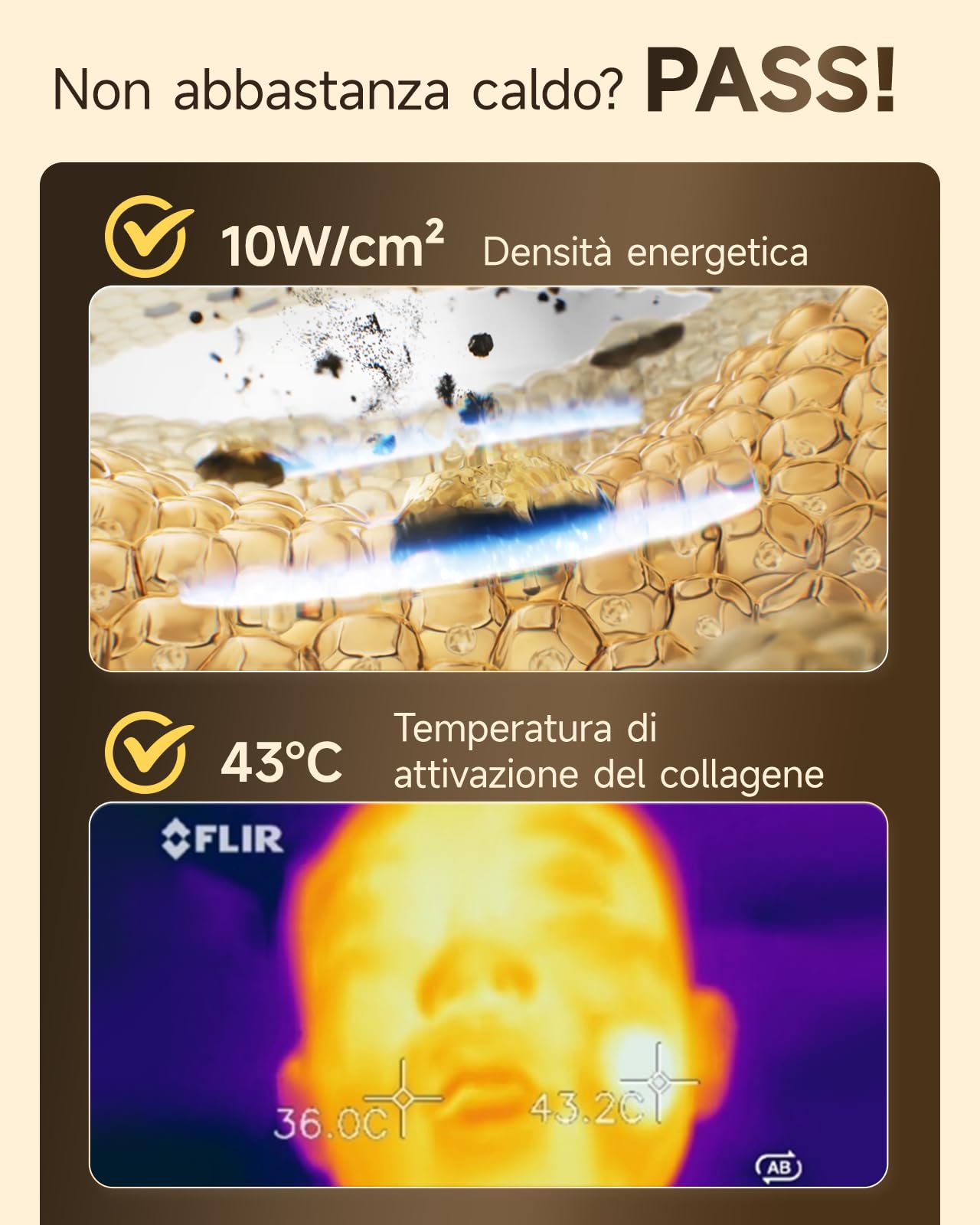 Luce del Latte Massaggiatore Viso Lifting Massaggiatore Viso a Infrarossi Pulsati Anti-rughe Anti-età Adatto per Pelle Sensibile