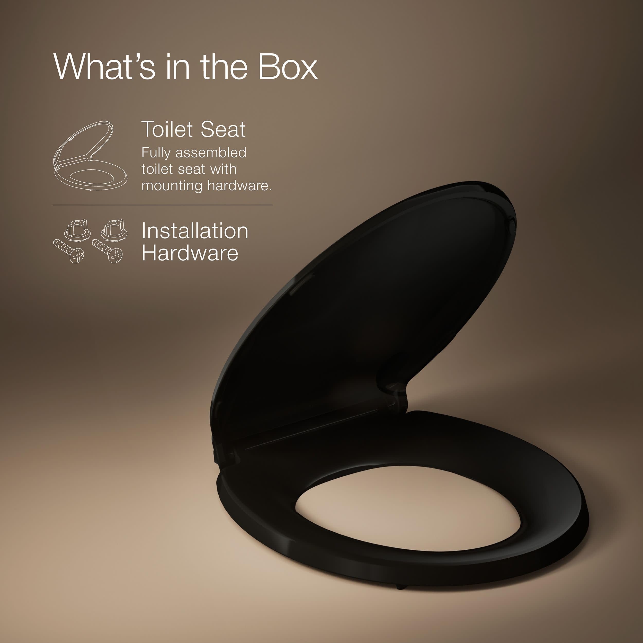 KOHLER Cachet Readylatch 4639-RL-7 Lunette WC ronde à fermeture silencieuse Noir