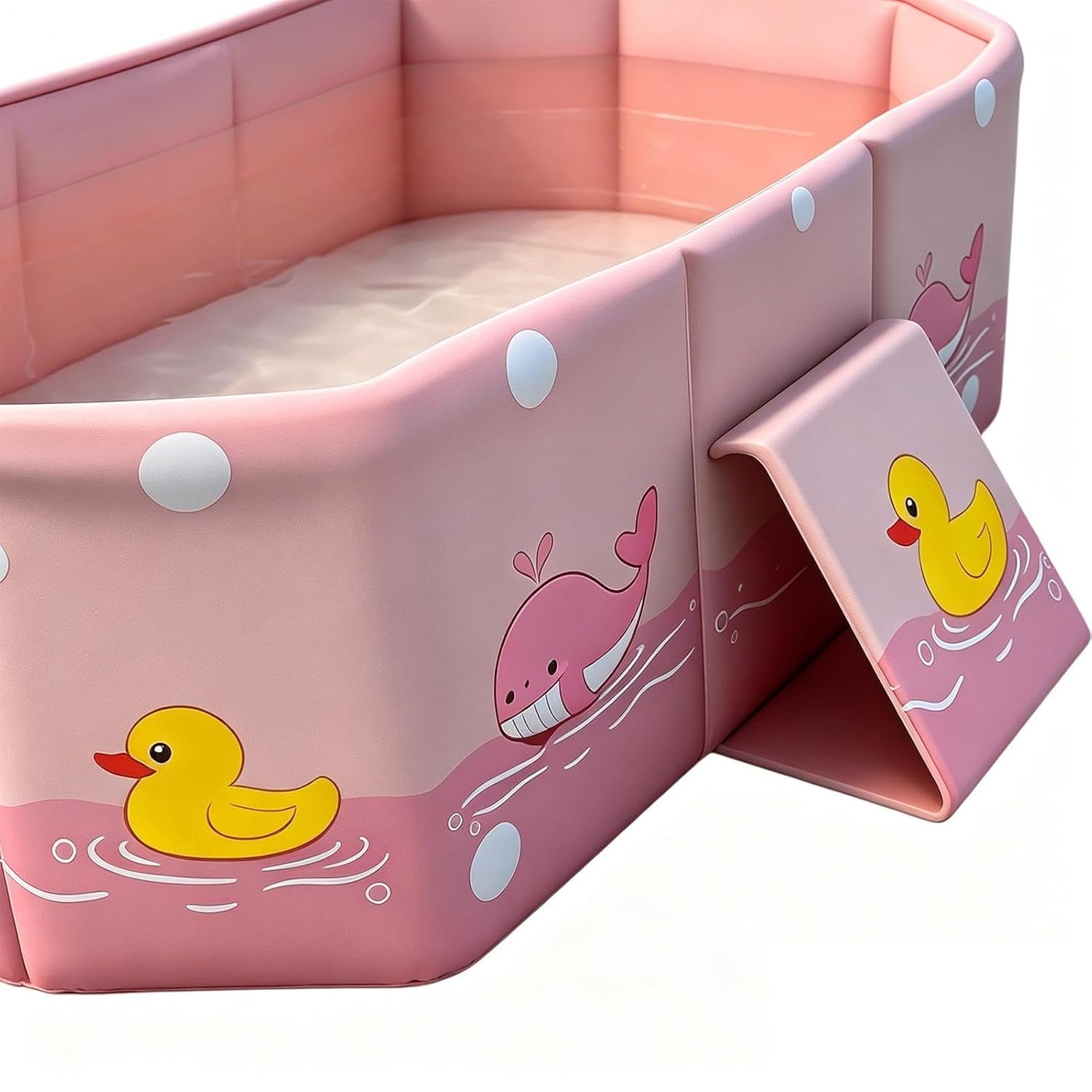 Folding Kids Bathtub,Duck Child Tub,Portable Bath Tub - for Boys Girls Home Daycare Travel Hotel Bathroom Vacation Camping Apartment