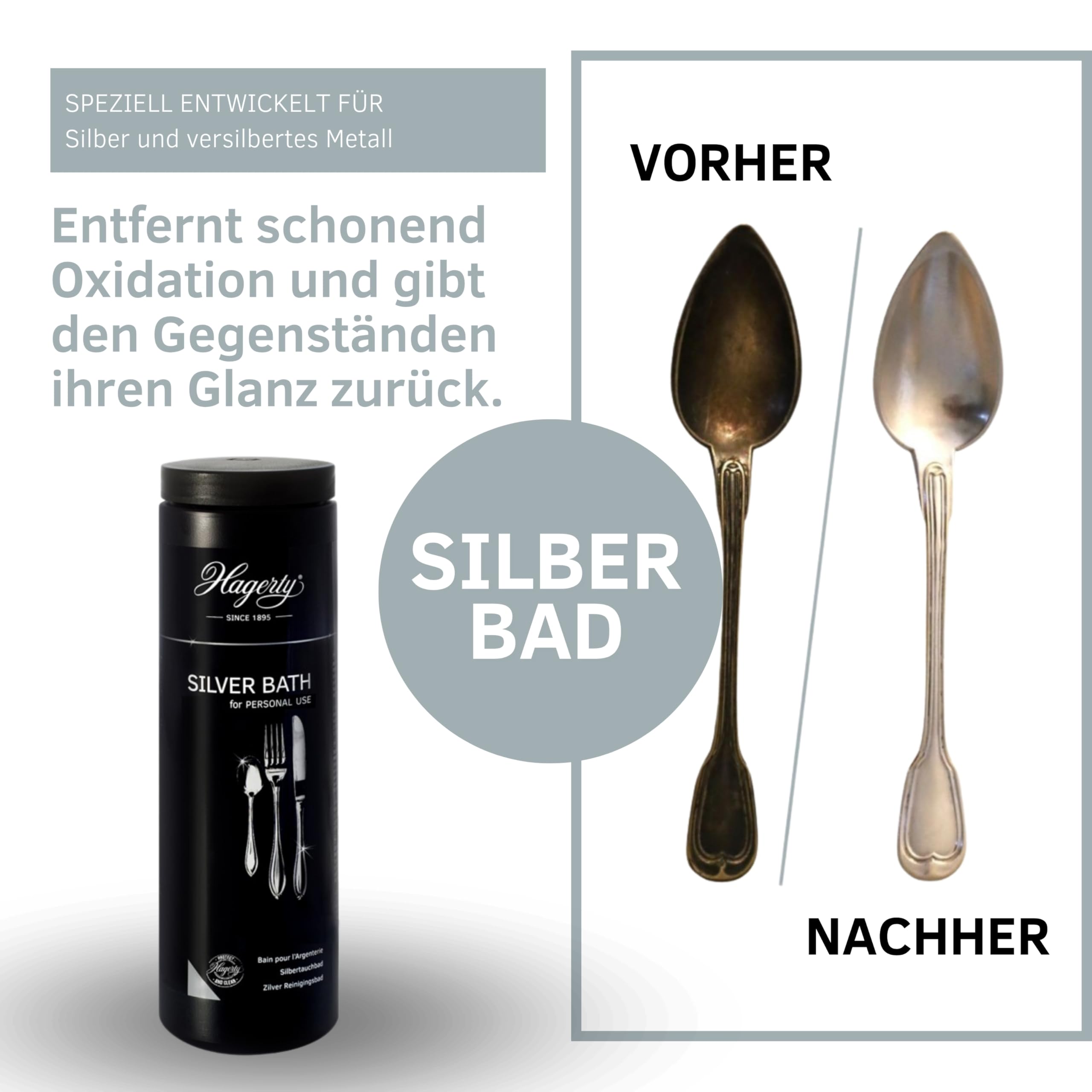 Hagerty Silver Bath - Silbertauchbad für strahlenden Glanz 580ml (2er Pack