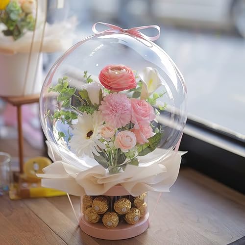 Miniatura 9 de Globos de burbujas transparentes de 30 pulgadas, 12 globos transparentes de boca ancha para rellenar bodas, cumpleaños, fiestas, Navidad, San