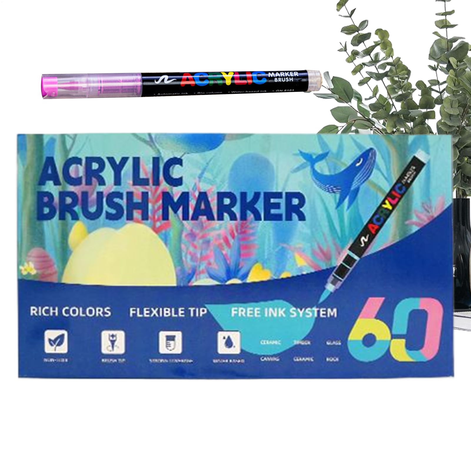 Akrylowe markery pędzlowe, ABS wielokolorowe, miękkie, warstwowe materiały artystyczne, zestaw markerów akrylowych, dla dzieci, dorosłych, na imprezę, do szkoły, biura, na urodziny