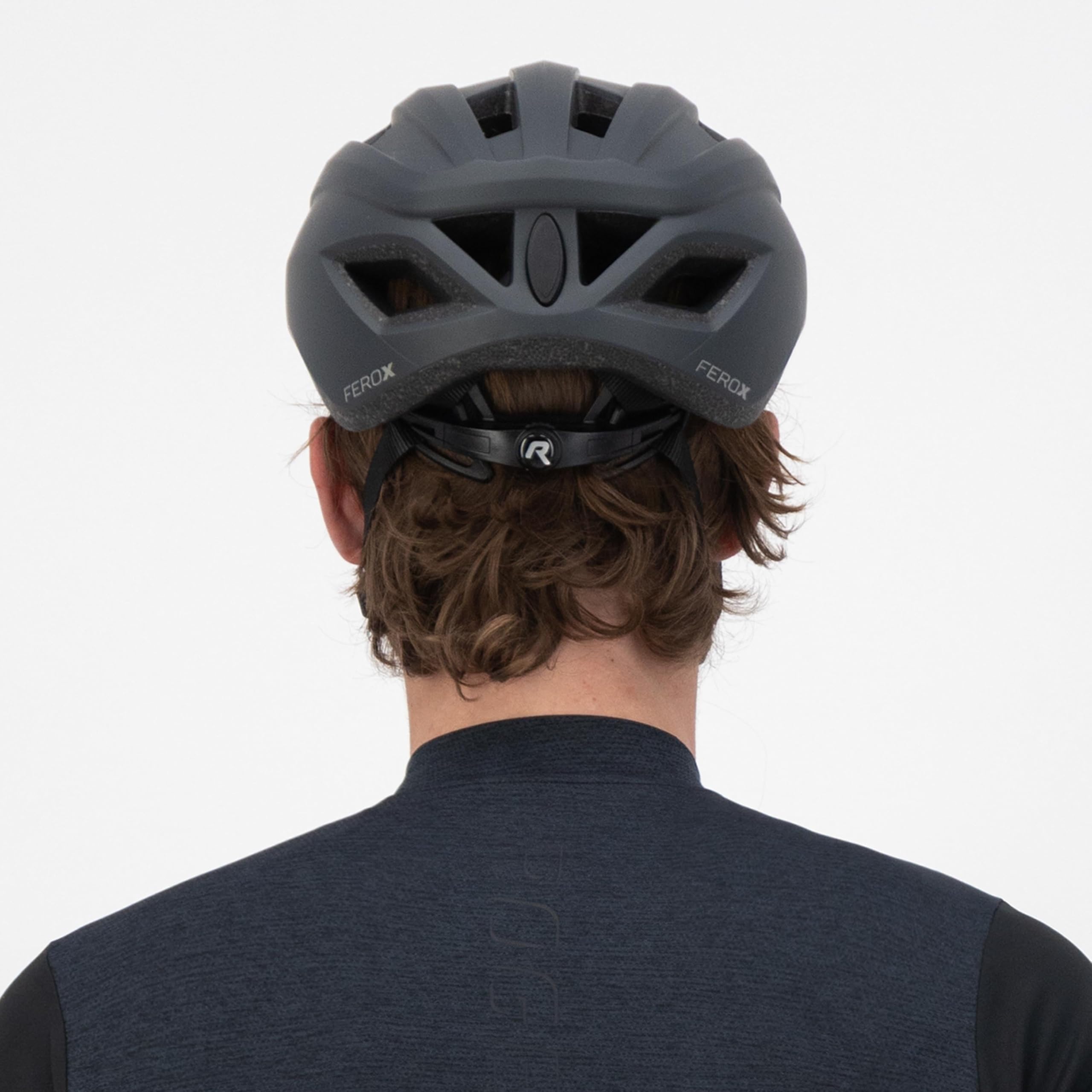 Rogelli Ferox II Fahrradhelm Unisex - Rennrad Helm, MTB Helm, Allround-Fahrradhelm - Schwarz - Größe L-XL