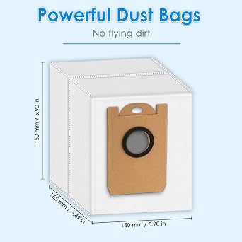 (9 Pack) T20+ Replacement Dust Bags Compatible With Airrobo T20+/ T25+/ T25+C/ T30+/ GT21 Robotic Vacuum Cleaner, Accessories Kit, Large Capacity, Disposable Bags
