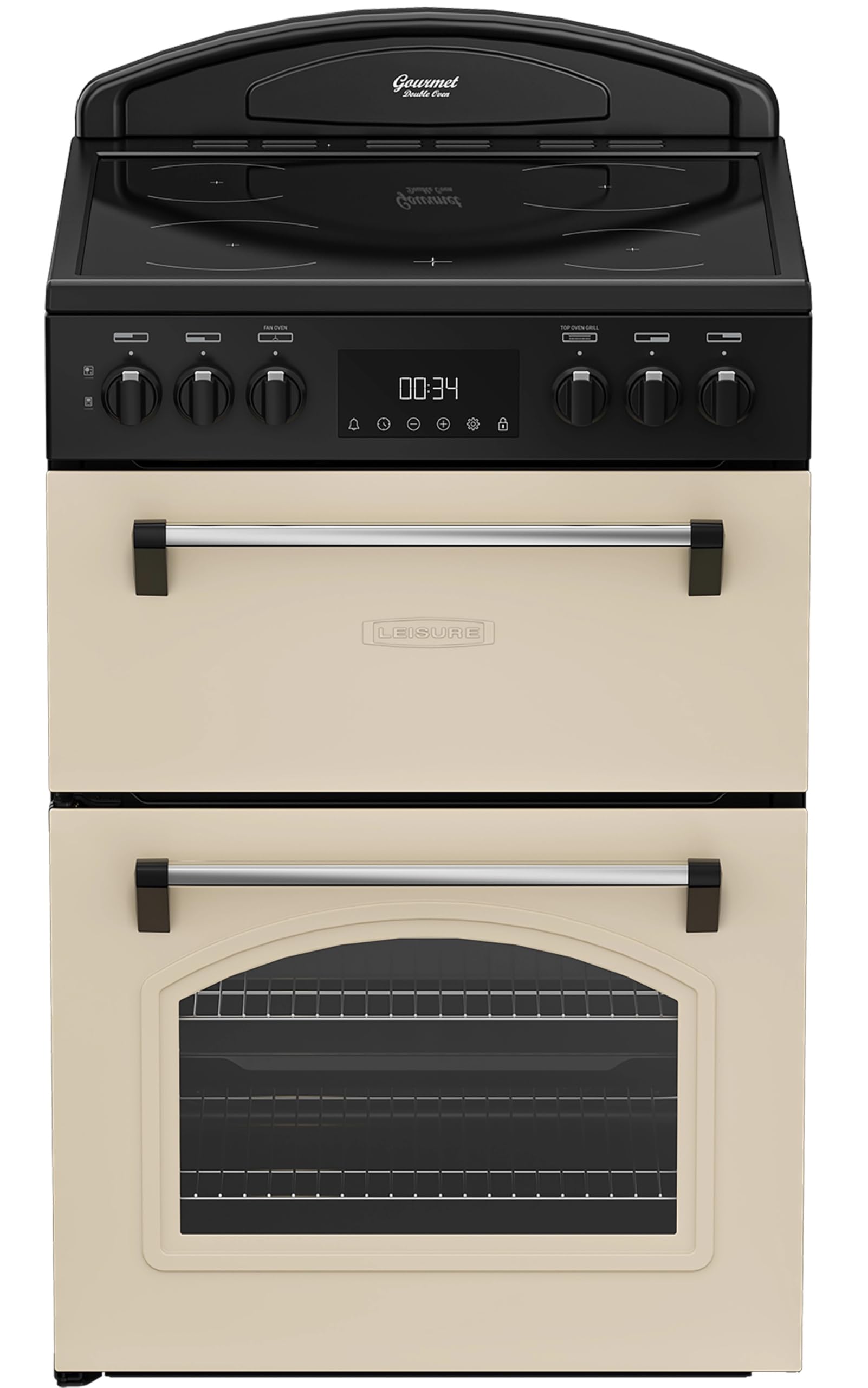 Leisure CLB60ECC 60cm Double Oven Electric Range Cooker – Cream, Multifunction Main Oven, Conventional Top Oven & Grill, Ceramic Hob, LED Timer, A Rated Efficiency, Stylish Traditional Design — view 5