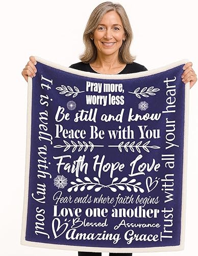 Piwaka Manta cristiana  Regalo religioso para mujeres con fe, esperanza, mensajes de amor, manta inspiradora de forro polar esponjoso, decoración