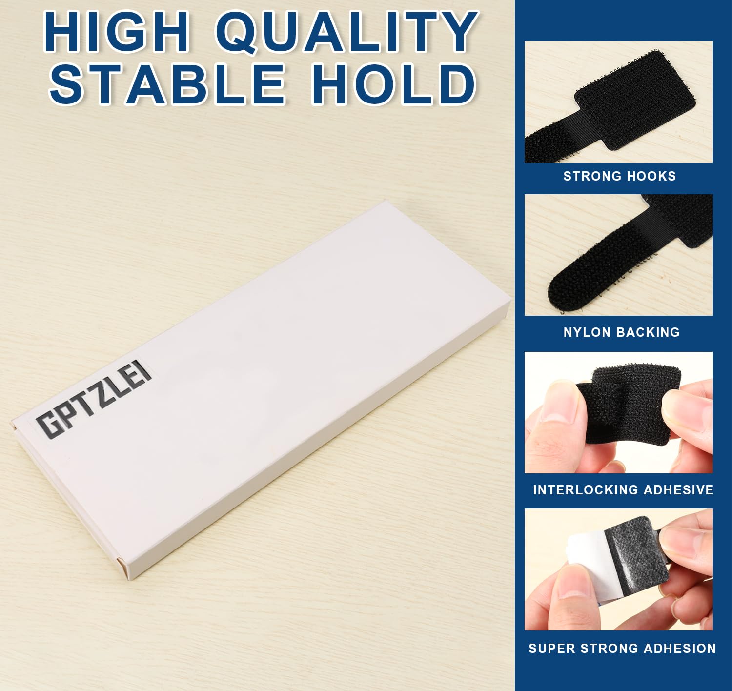 50 Clip Autoadesive per Gestione Cavi Sotto Scrivania - con Sistema Gancio e Anello, Riutilizzabili, Regolabili, per PC, TV, Ufficio e Casa, Installazione Senza Trapano (Black)