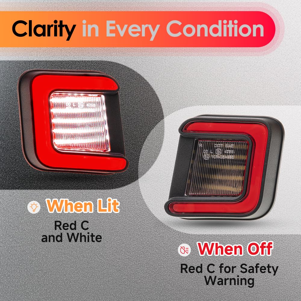 OLED Feux de Plaque pour Dod/ge Ram 1500/2500/3500 2003-2024, 2pcs blanc & Rouge C LED Arrière Lampe Arrière Remplacement OEM 55078095AE