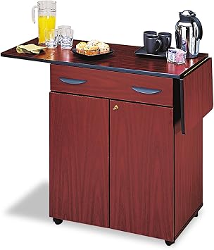 Safco Hospitality Service Cart in Mahogany
