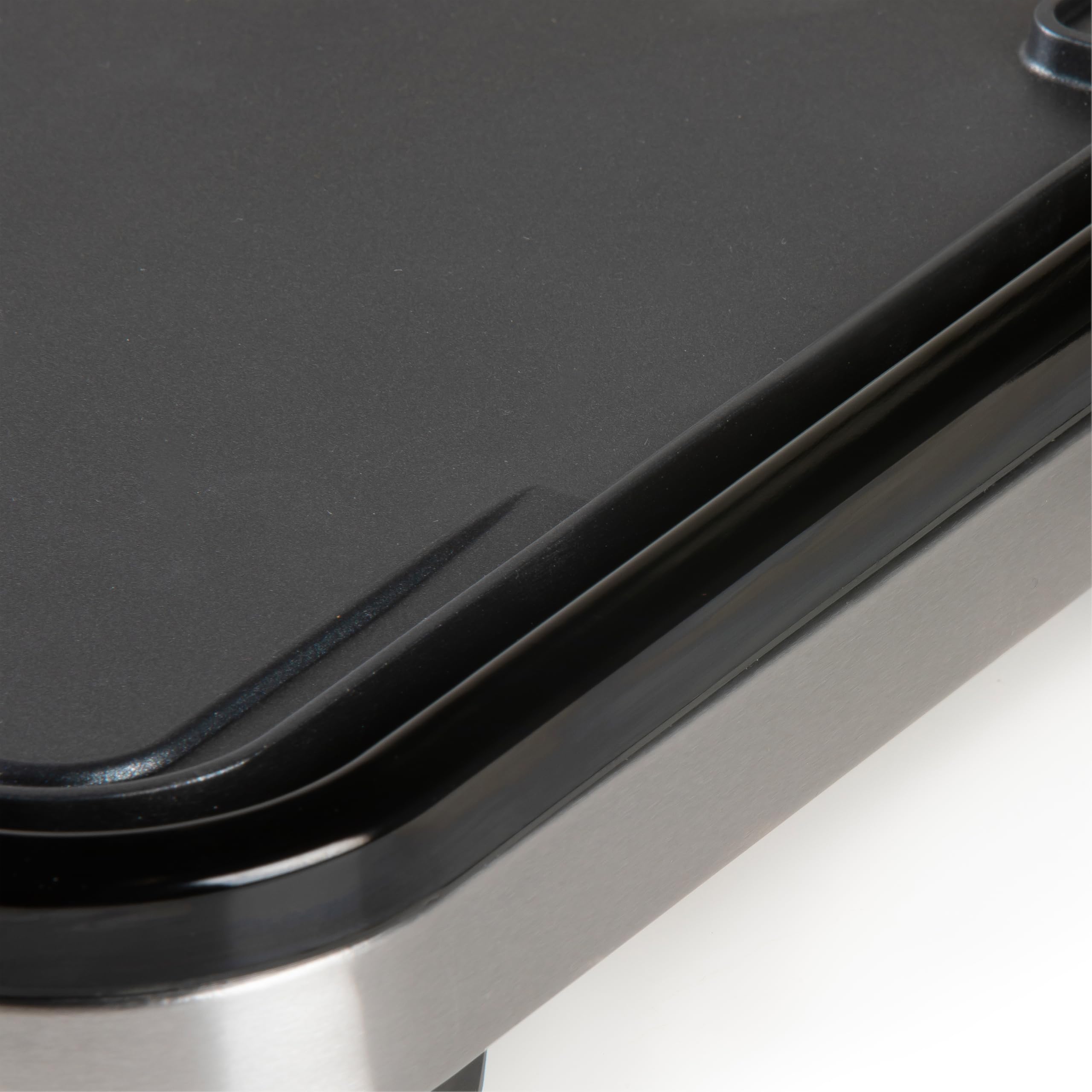DOMO DO9263G Electric Grill Plate XXL - Plancha-Grill 55 cm - Herausnehmbares Auffangschälchen - 2200 W - Teppanyaki - Schwarz/Silber