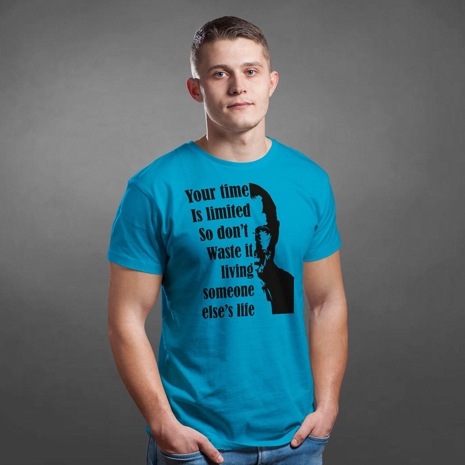 Inspirujący T-shirt 'Steave Jobs' – motywacyjna koszulka z nadrukiem w stylu vintage dla mężczyzny – unisex wydajność inżyniera