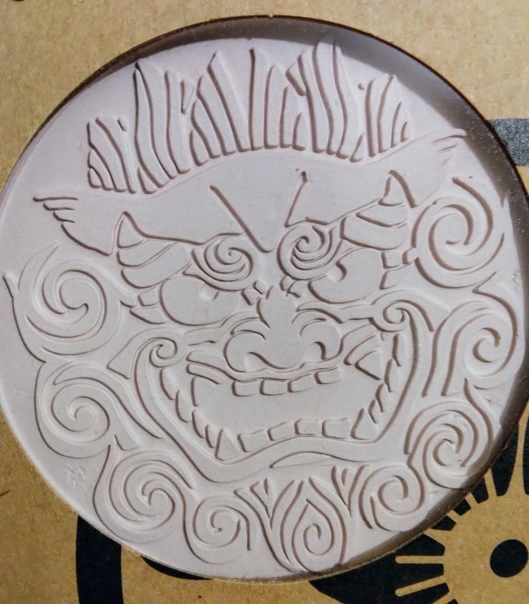 Amazon｜赤瓦コースター 丸型 シーサー 2枚 沖縄新垣瓦工場