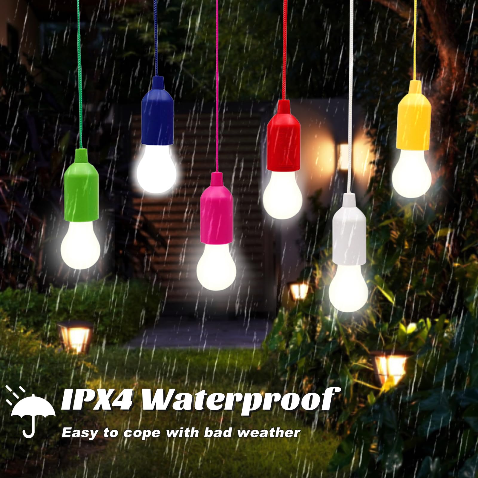 Lot De 6 Ampoules LED Avec Cordon De Tirage - Lanternes Suspendues Pour