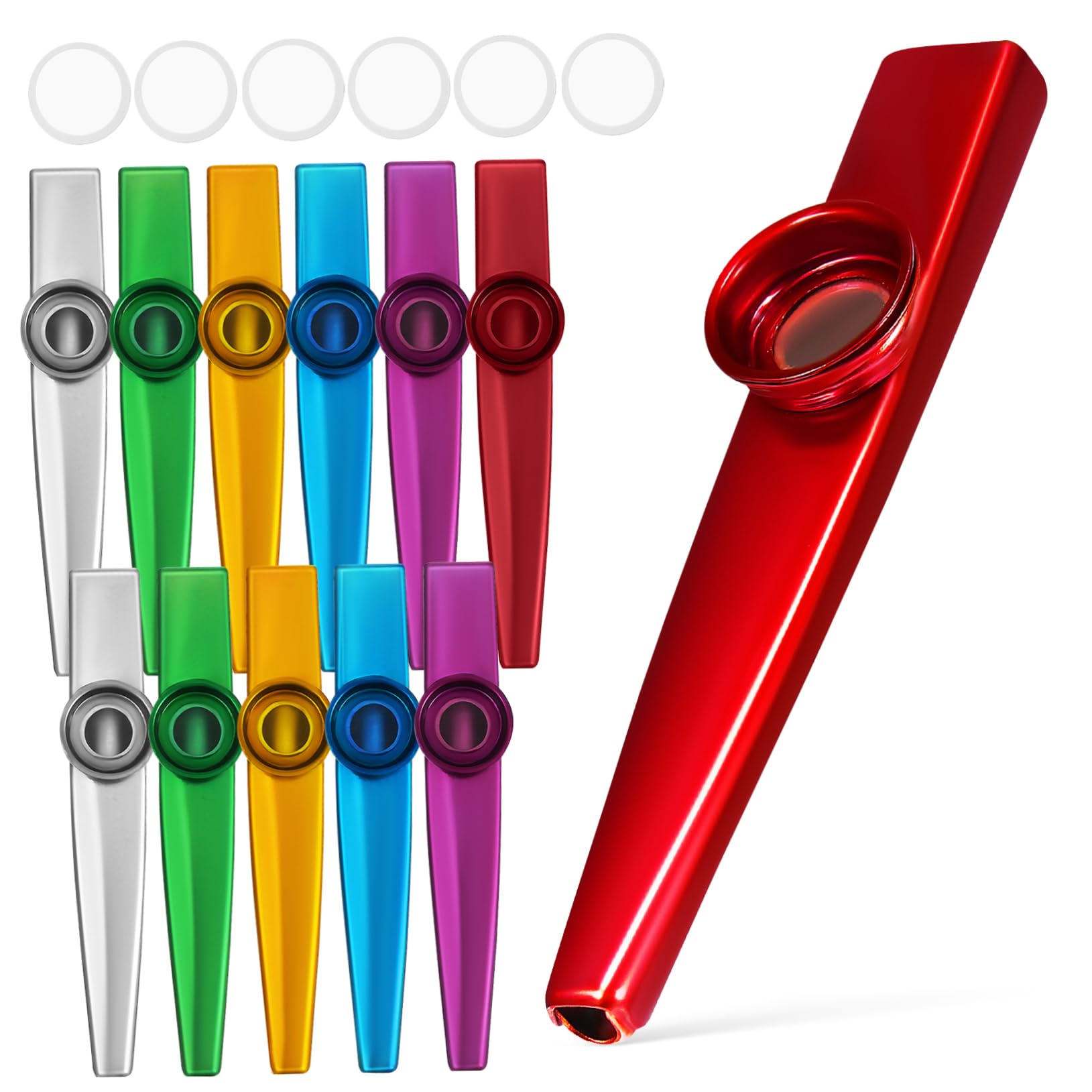 Garneck 12 Pcs Metal Kazoo for Beginners and Adults Lightweight Musical Instrument for Group Play for Guitar and Ukulele Partners Comfortable and Durable Design