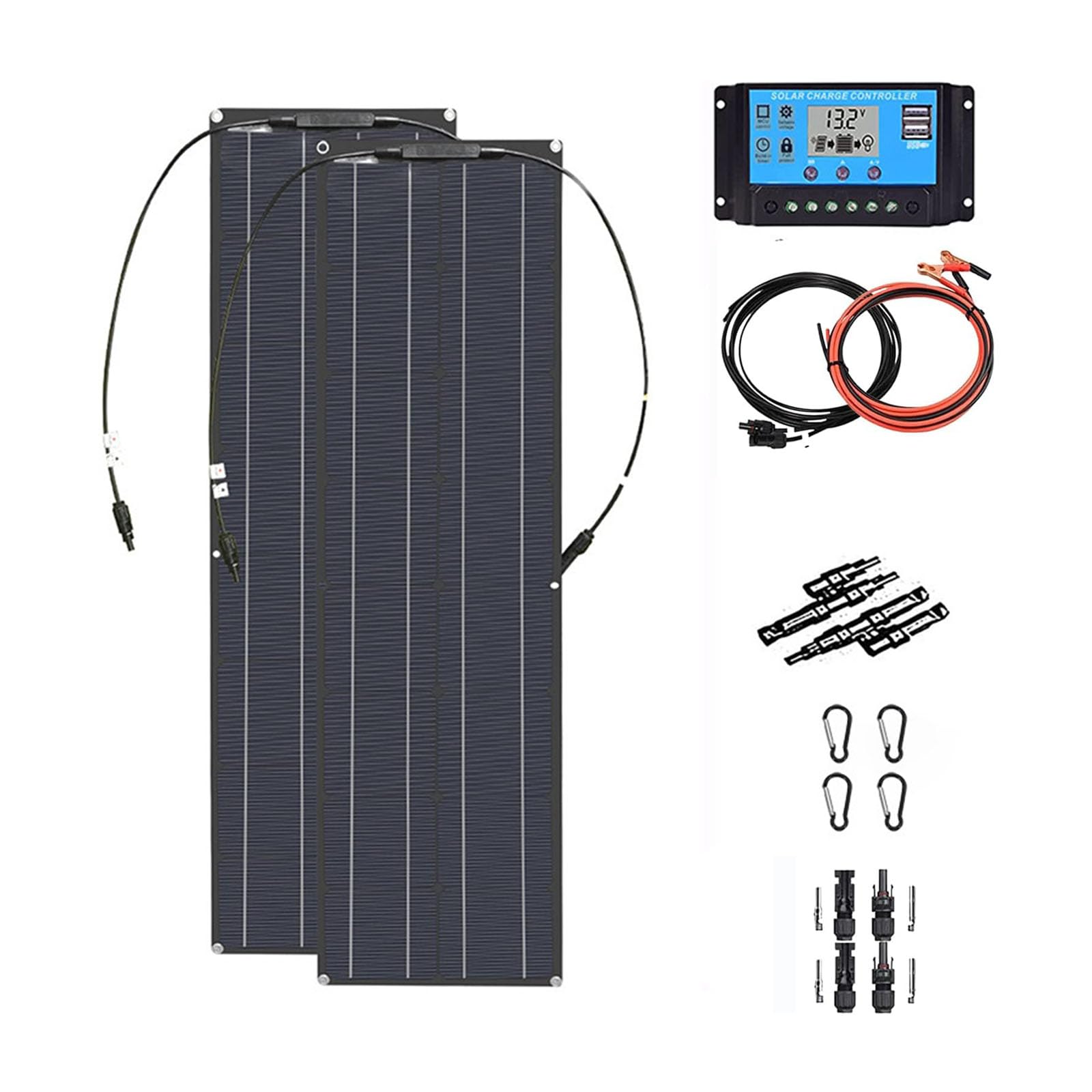 2 Stück Solarmodule mit automatischem Management für erneuerbare Energien im Außenbereich freundliche Paneel-Sets inkl. Smart Controller für Nachhaltigkeit in Wohngebieten