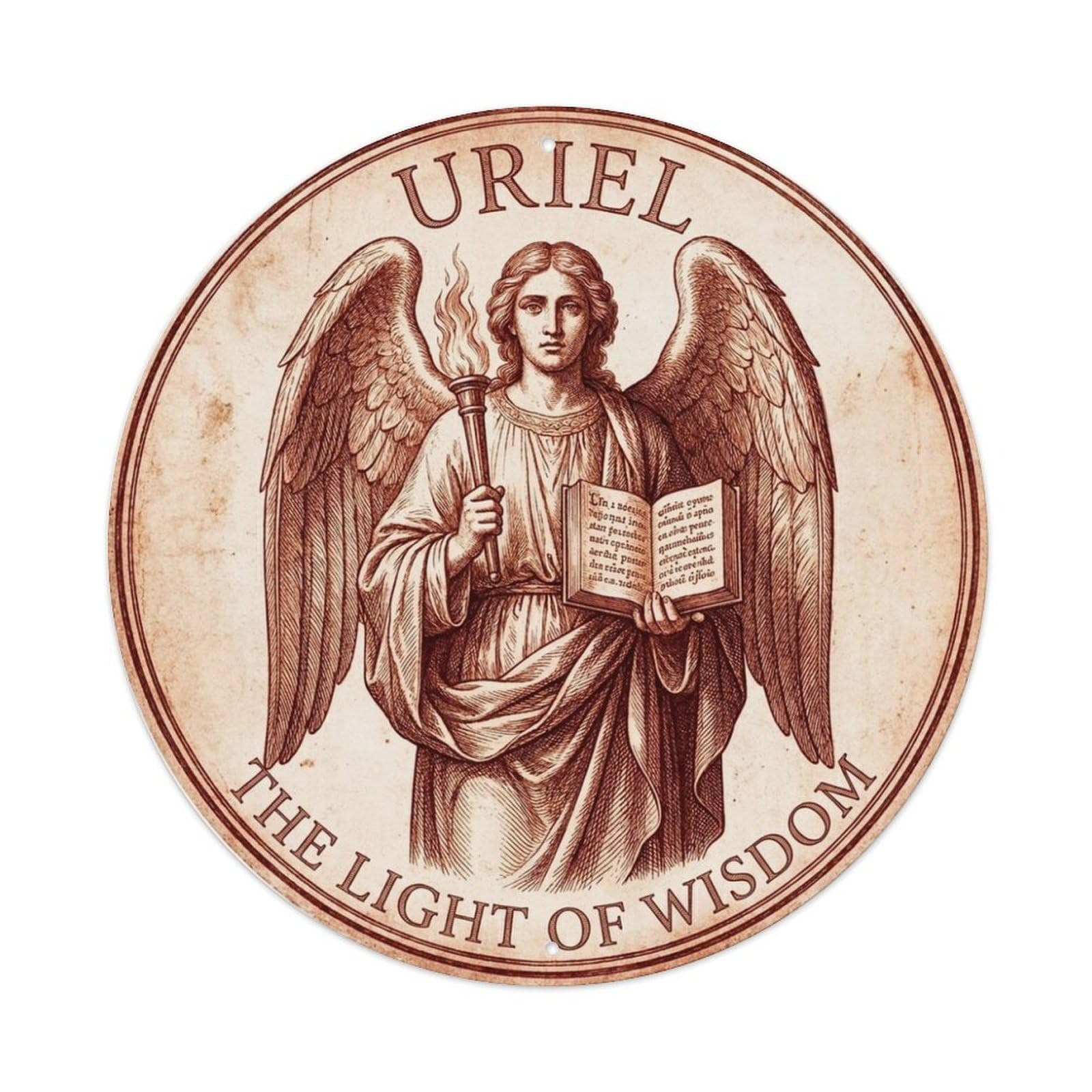 Archangel Uriel The Light of Wisdom Holy Fire Metal Tin Sign