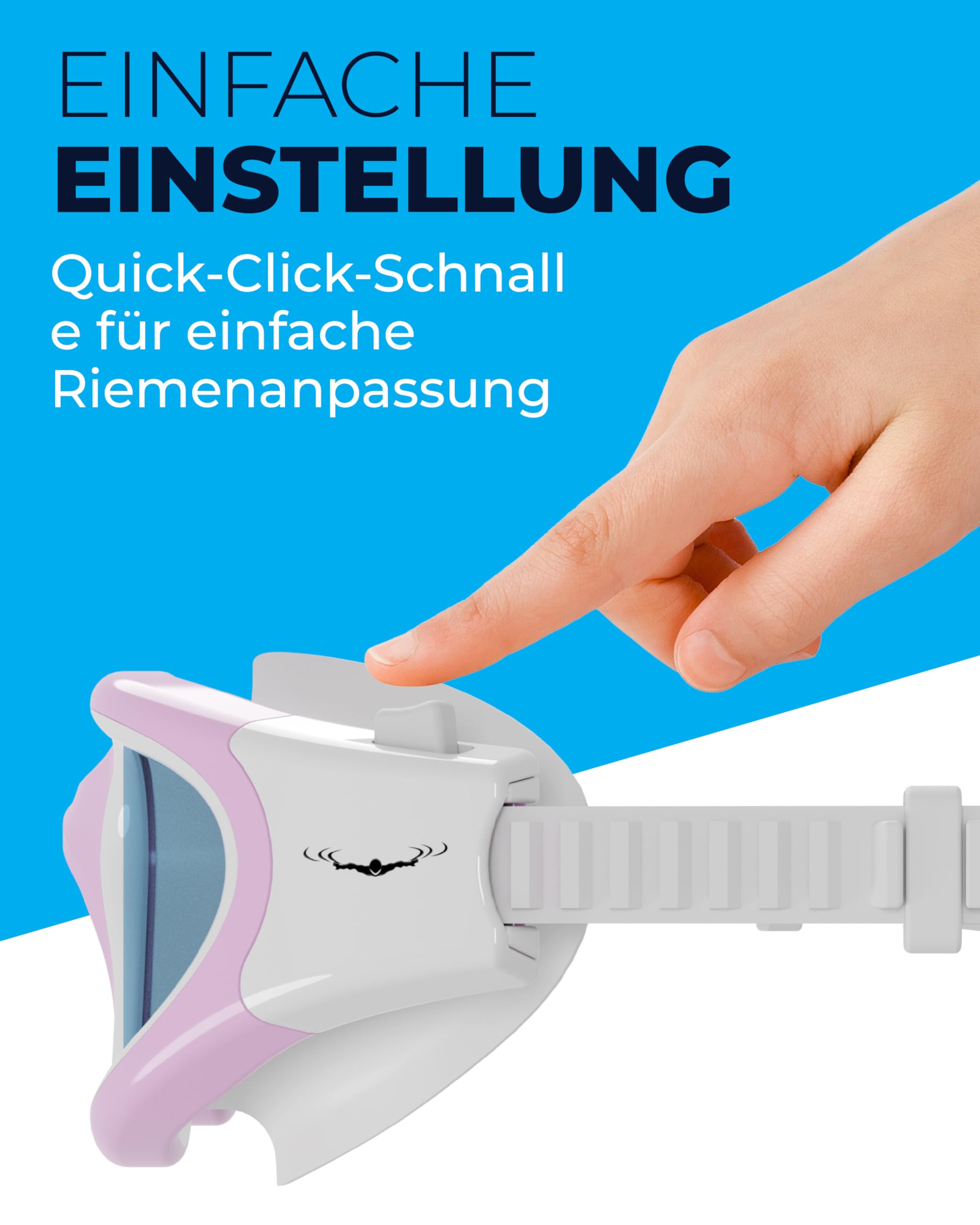AqtivAqua Schwimmbrille DX — Weites Sichtfeld, UV-Schutz, Anti-Beschlag, Auslaufsicher, Geeignet für Innen- und Außenbeleuchtung — mit Anpassbarem Silikonband für Erwachsene und Jugendliche