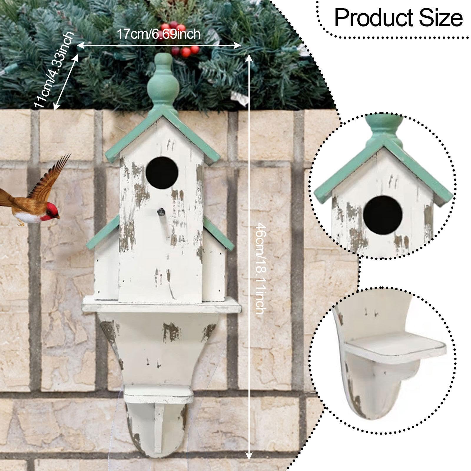 perfk Casette per Uccelli per nidi Esterni in Legno Rustico, Multiuso, da Appendere, Decorative per Recinzione, Cortile, Balcone, Patio