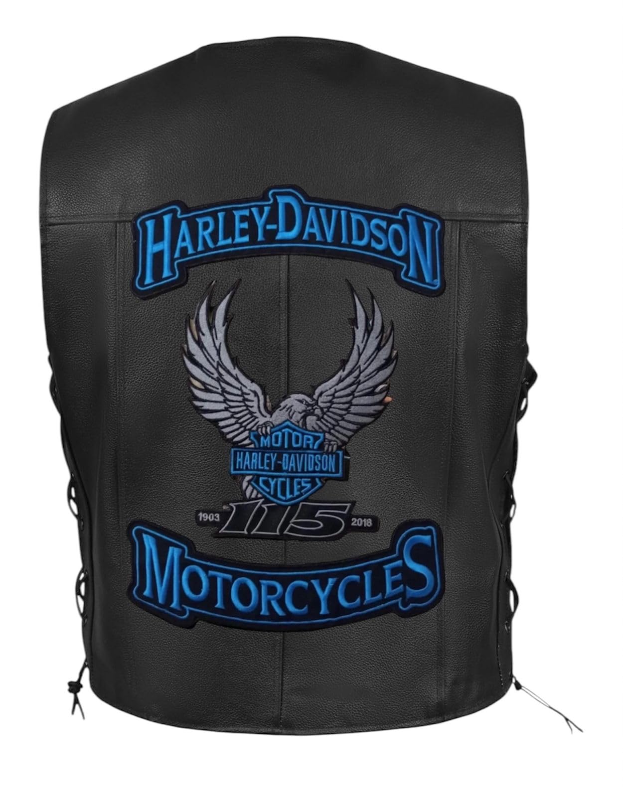 Pair Large Size Harley Iron On Embroidery Patch for Leather Jackets & Vest Size (11 Inches) Ram005