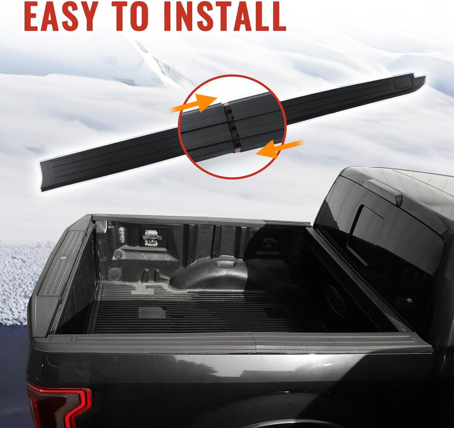 Tailgate Cover Molding Trim +Truck Bed Rail Cap Cover for Ford F150 2015-2020,Replace(#FO1904135#FL3Z9940602B),(Part #FL3Z-84291A40-AA / FL3Z-84291A41-AA)