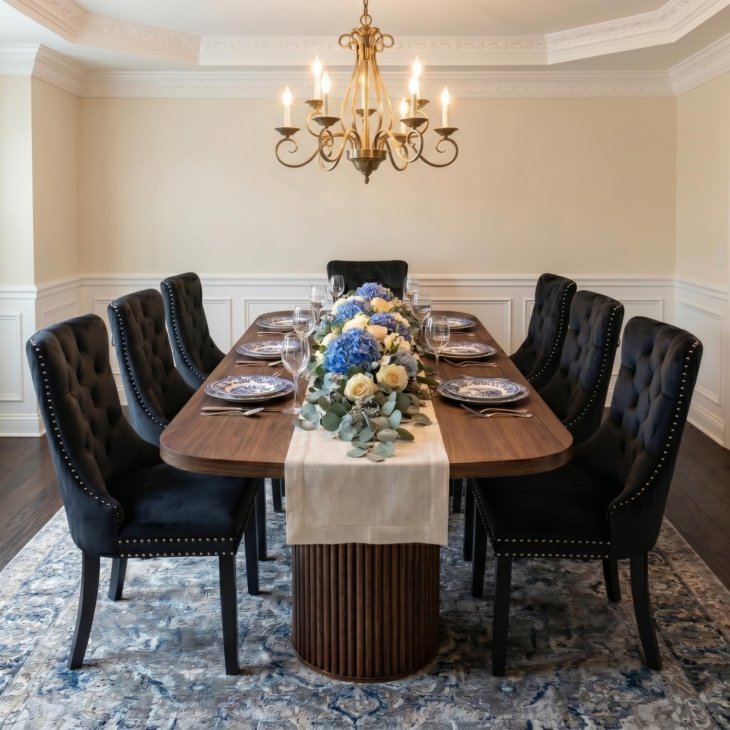 Rejeke 79 dining table set for 8