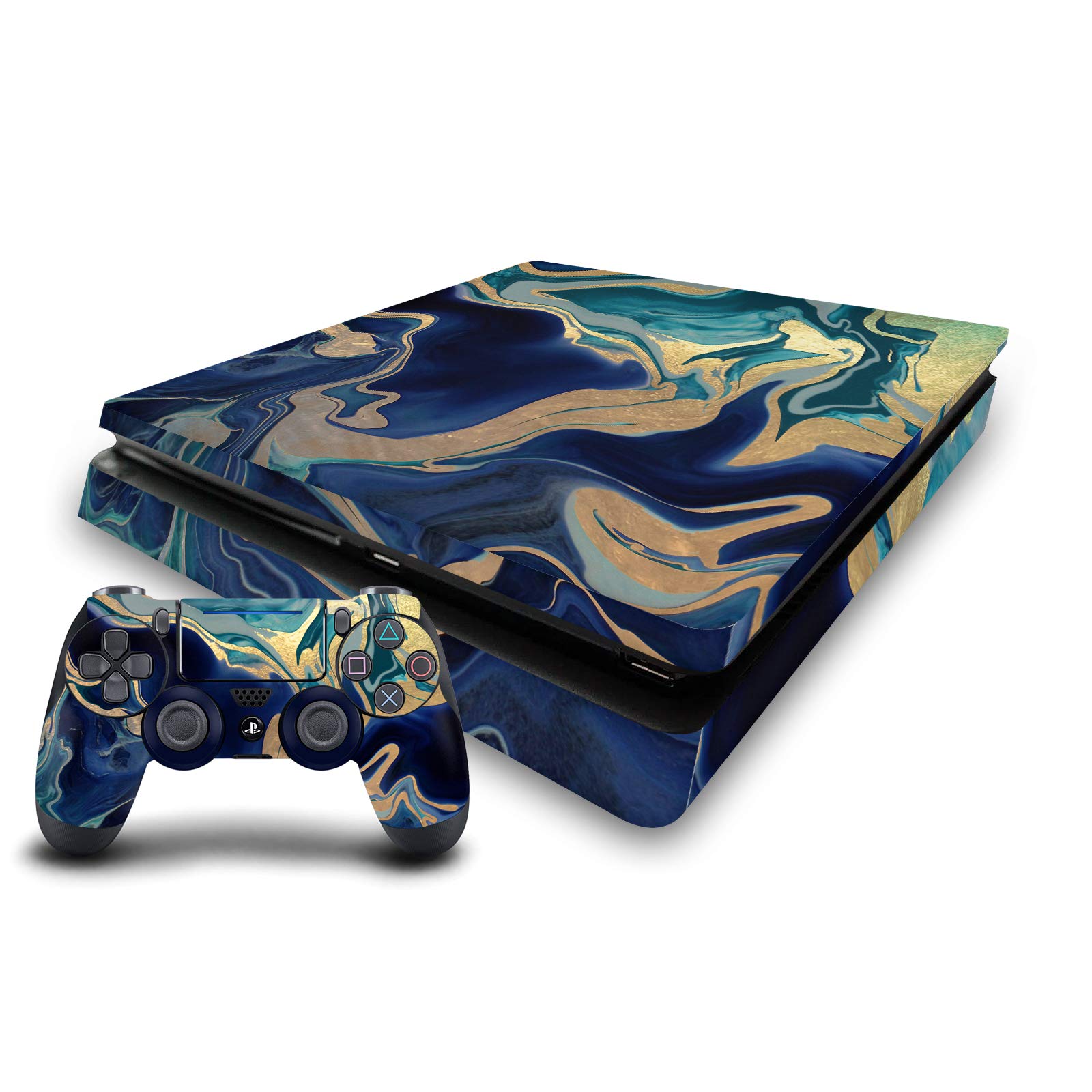 Head Case Designs Licenza Ufficiale Monika Strigel Indigo Mix Arte Opaca in Vinile Sticker Gaming Pelle Adesivo Compatibile con Sony Playstation 4 PS4 Slim Console And DualShock 4 Controller