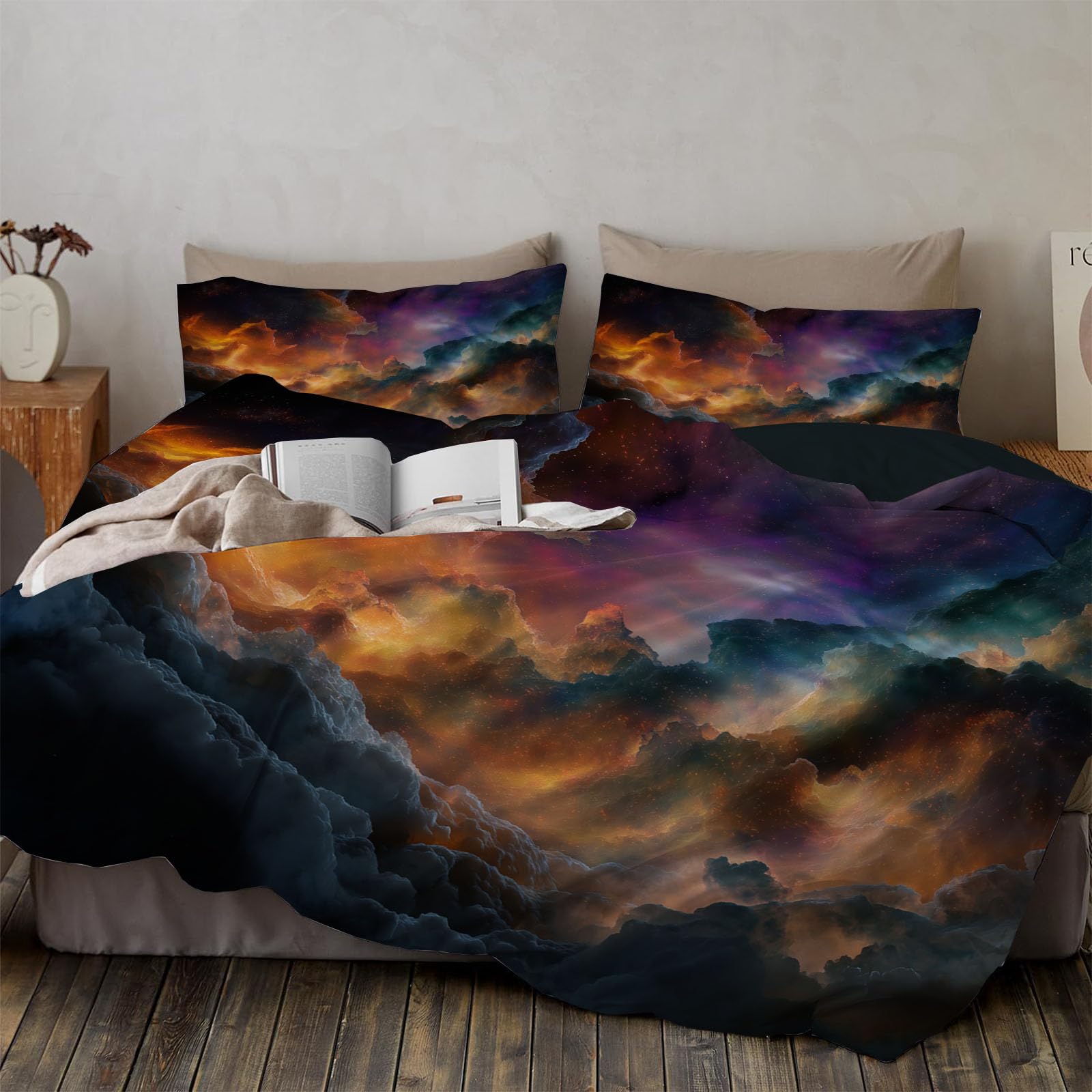 Housse de couette nuages fantastiques 140x200cm pour transformer votre lit en nid douillet