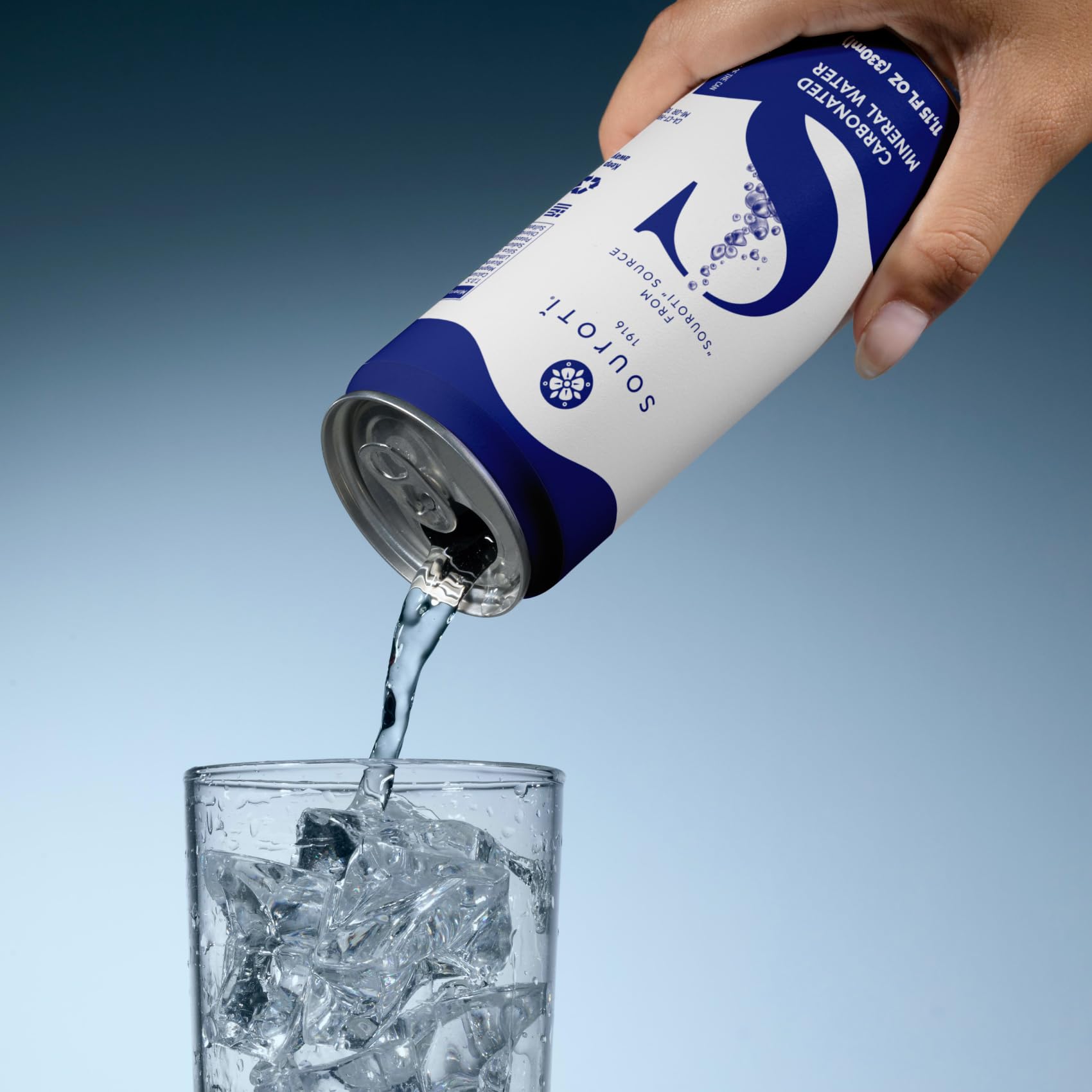 SOUROTI Sprudelndes Mineralwasser ohne Geschmack | Gesundes Getränk, reich an Mineralien und Spurenelementen, 24 Stück, 330 ml Dosen, importiert aus Griechenland (24 Dosen)