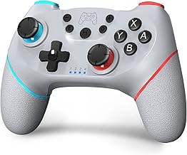 Switch Controller,Wireless Pro Controller for Nintendo Switch/Switch Lite/Switch OLED,Switch Remote Gamepad with Turbo,6-Axis Gyro Sensor,Wake Up,Non-Slip and Programmable Function(Grey)