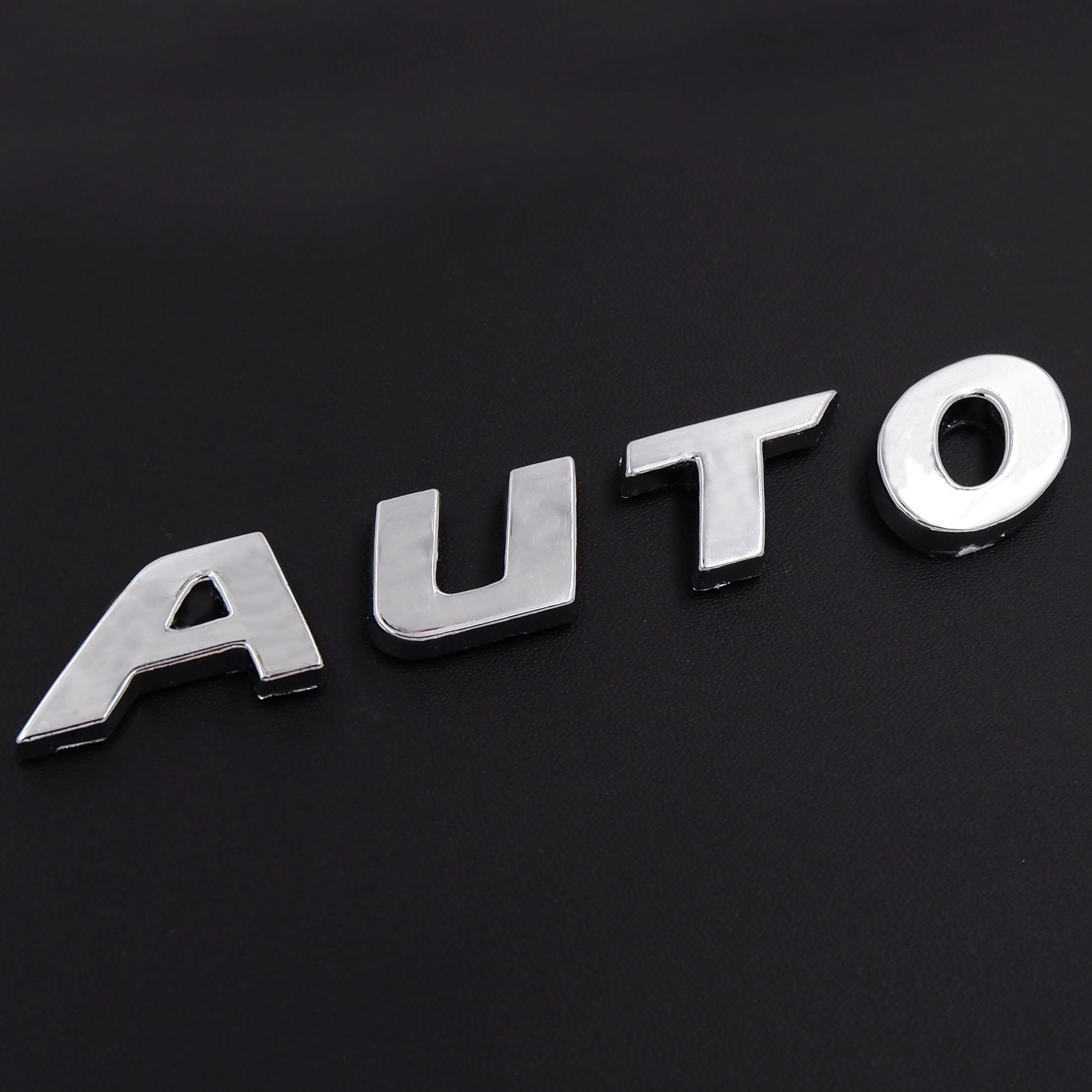 Chrome Finish Auto Car Badge 3D Sticker Emblem Monogram - Automatic Smart Auto Emblem for Car (A U T O)