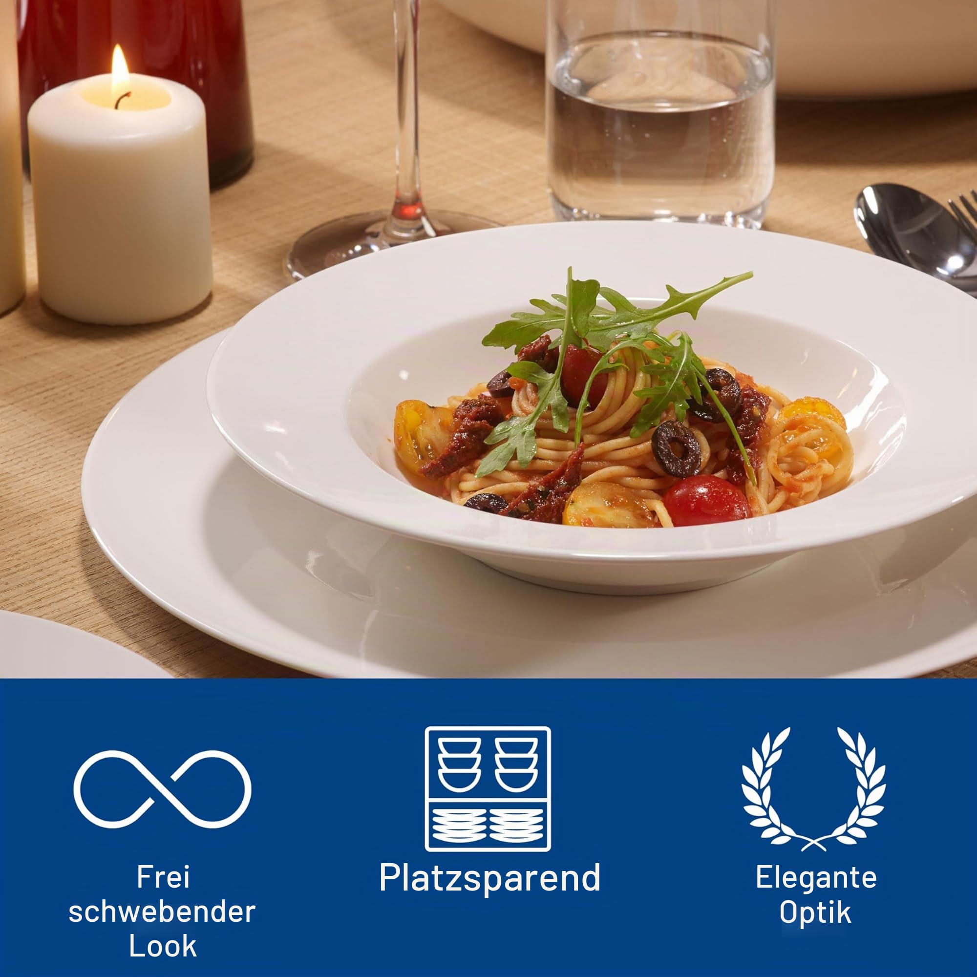 Villeroy & Boch - For Me Dinner Set 8 teilig Weiß, Spülmaschinenfest, Mikrowellensicher, mit Speisetellern und Suppentellern, Geschirr, Geschirrset, Teller Set, Service, Premium Porzellan