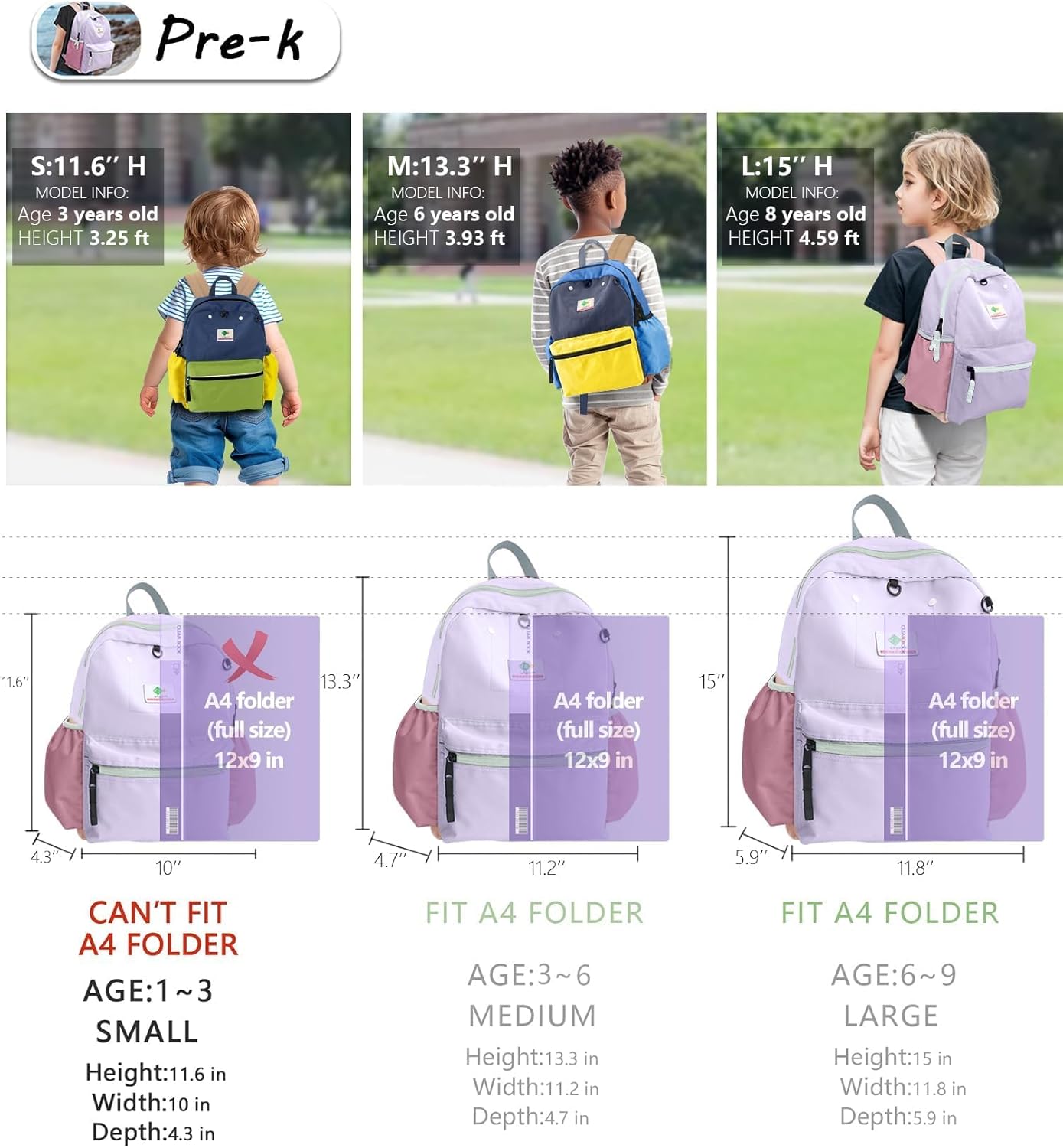 Preschool Toddler Backpack For Boys Girls, School Mini & Travel, Small Kids Child Backpacks, Kindergarten Elementary bag, 11.6" H - Image 4