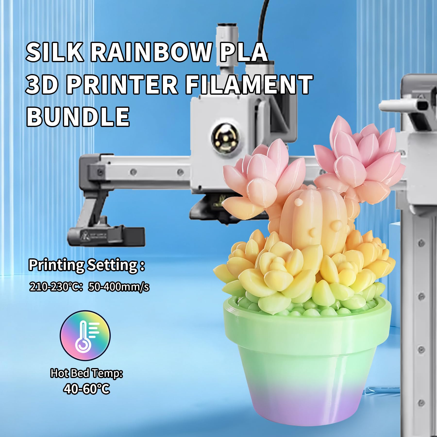 Filamento PLA Plus para impresora 3D de 1.75 mm, paquete de filamento PLA de 1.75 mm PRO, PLA+ precisión dimensional +/- 0.03 mm, carrete de 250 g, 8 paquetes (250 g x 8 PLA Plus + paquete de