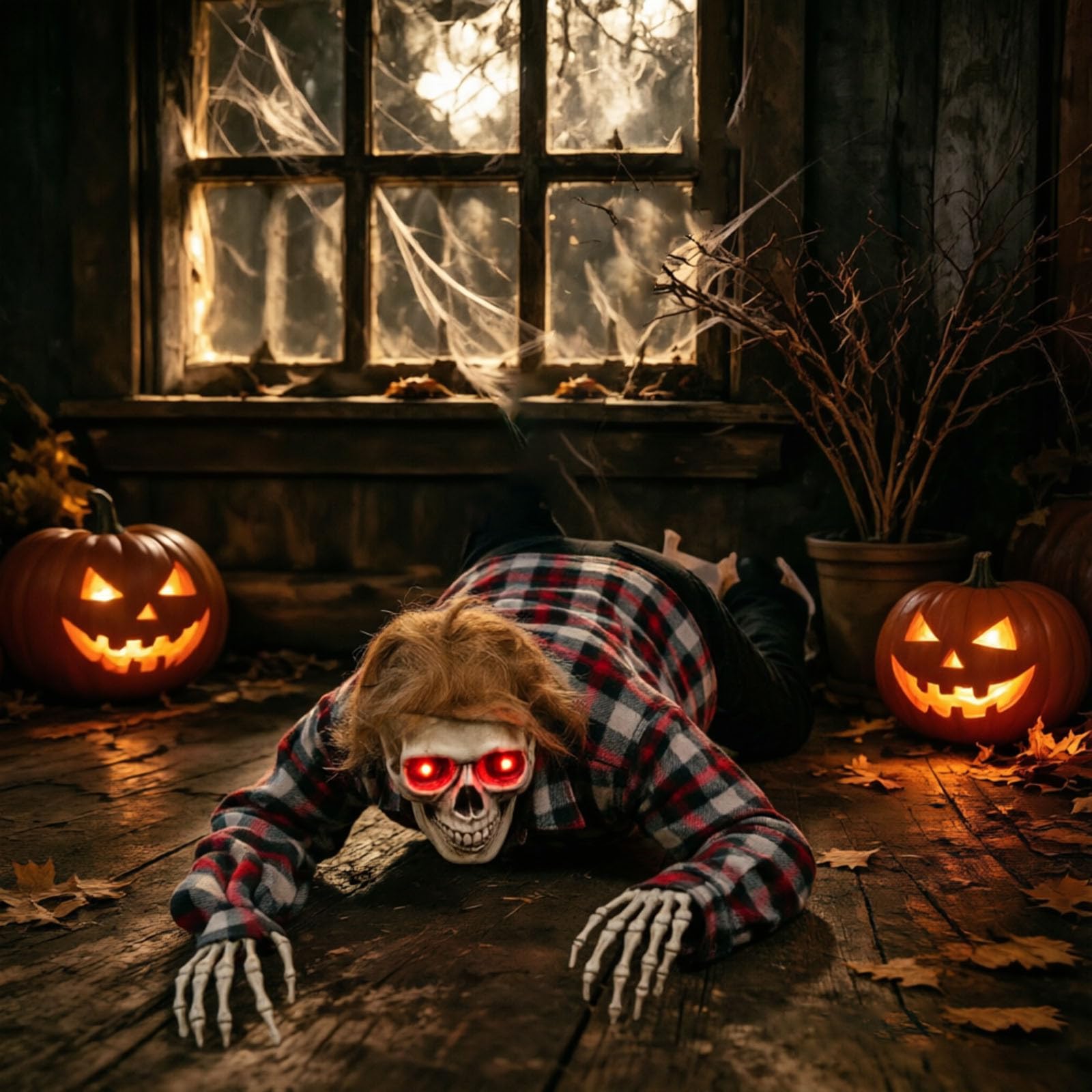 Fantasma zombi eléctrico de Halloween, decoración aterradora de Halloween