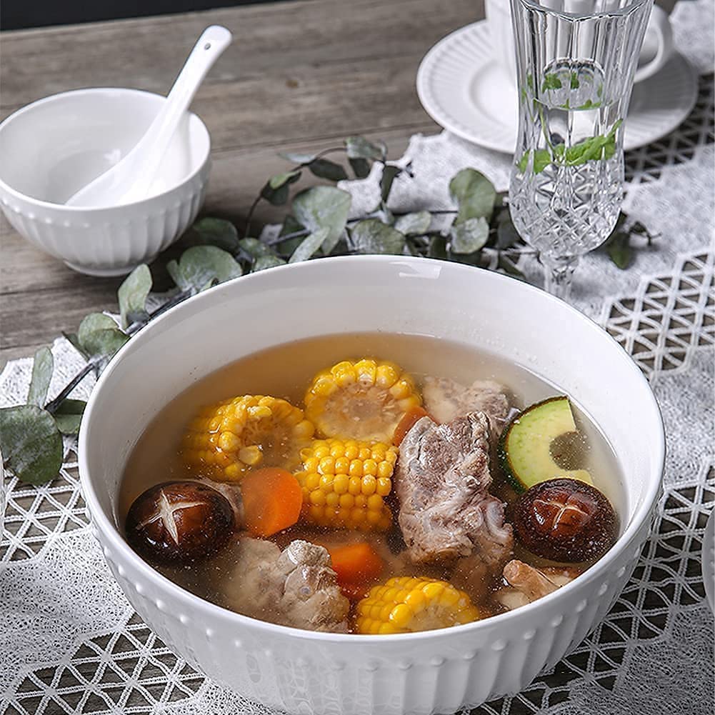 Zestawy obiadowe na przyjęcie obiadowe 19-częściowy zestaw obiadowy Zestaw porcelanowej zastawy stołowej z talerzami i miskami Biały ceramiczny zestaw obiadowy,