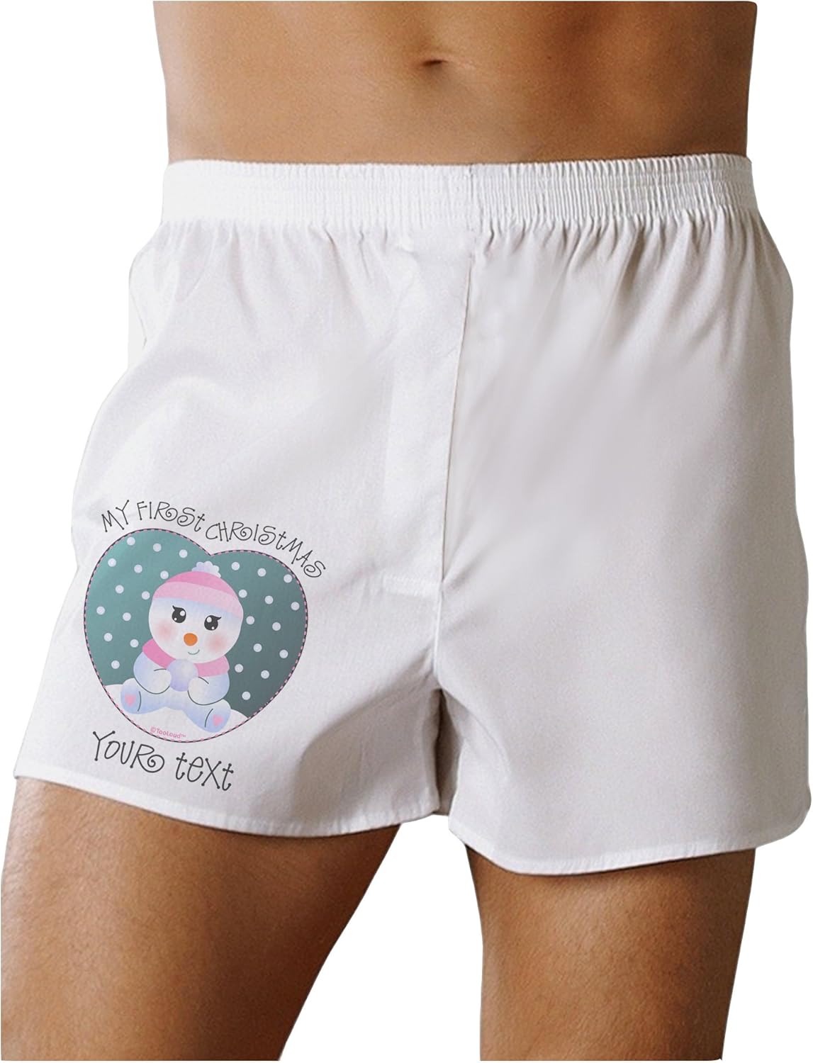 TOOLOUD Personalized My First Christmas Snowbaby Girl Boxers Shorts
