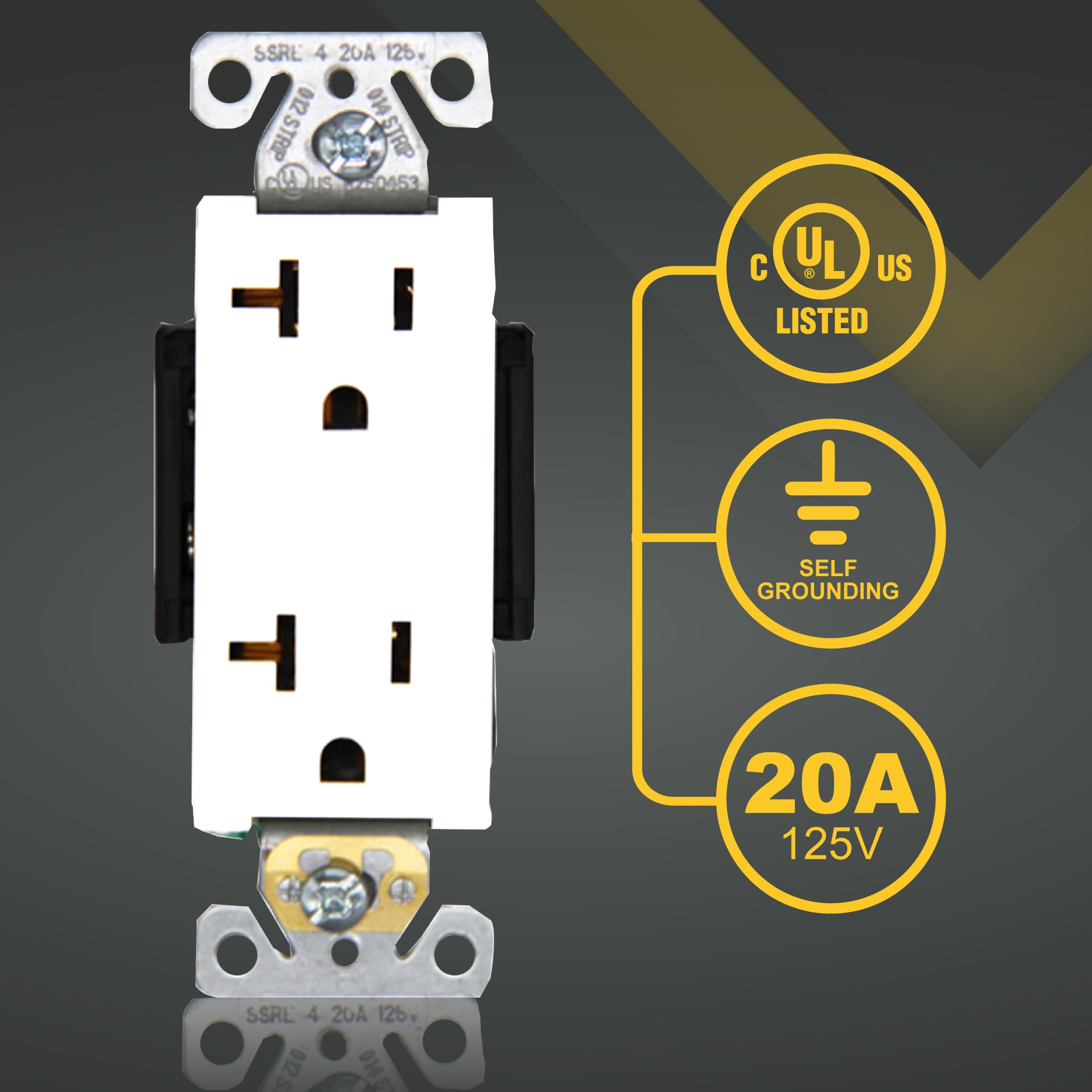 Snapklik.com : 10-Pack Duplex Receptacle Outlet, Non-Tamper-Resistant 3 ...