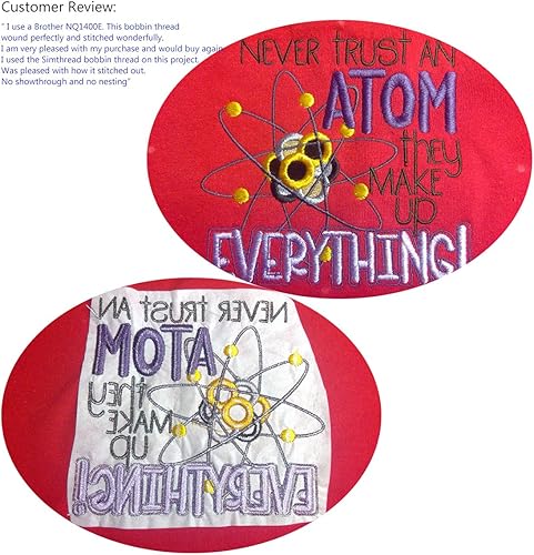 Miniatura 7 de Simthread 2 hilos de bobina para máquina de coser y bordar, 1 negro y 1 blanco de 5500 yardas cada uno, hilo de relleno de bobina de poliéster 60 WT