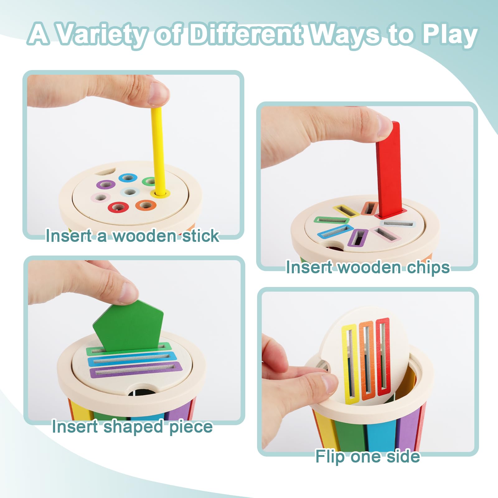 Jouet Montessori En Bois Pour 1-4 Ans - Jeu De Tri Couleurs Et Chiffres | Motricité Fine Enfant