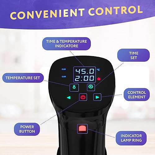 Miniatura 6 de APQ - Olla Sous Vide de 1100 W, cocina profesional de inmersión térmica con abrazadera ajustable, máquinas Sous Vide con temperaturatemporizador