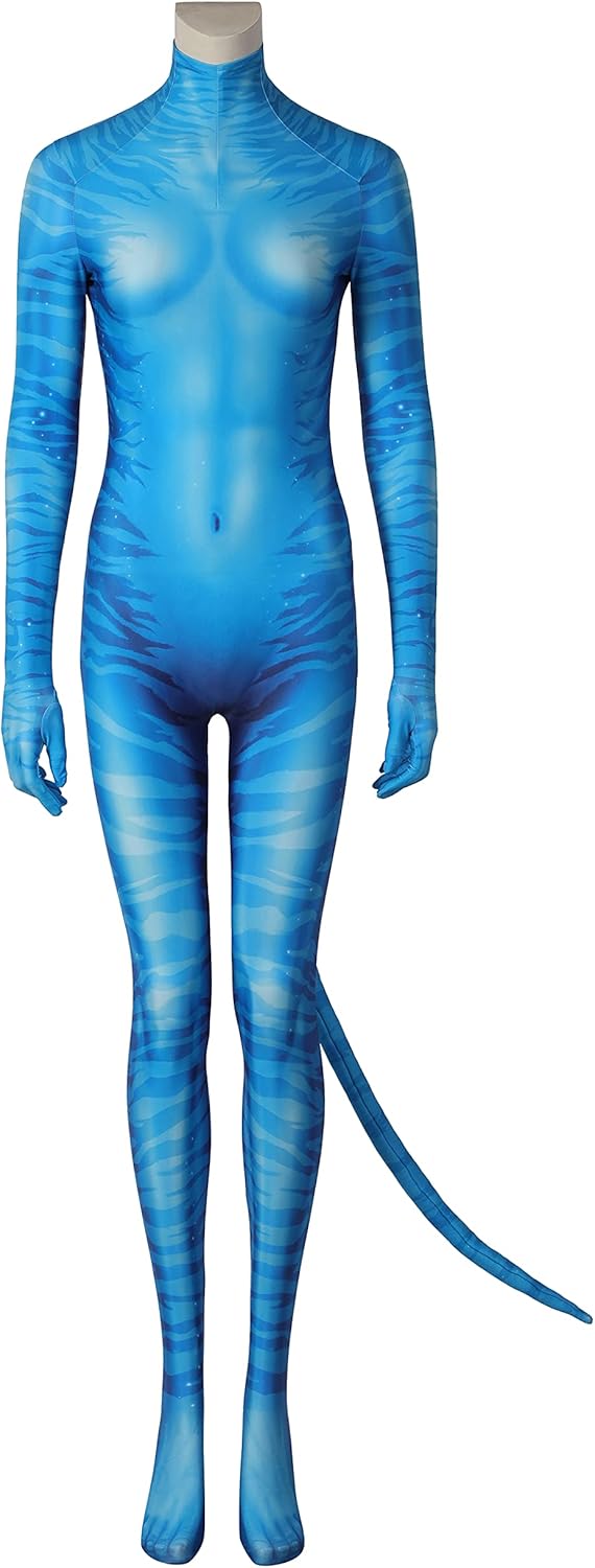 Jake Sully and Nettini Costume 3D Style Bodysuit For Adult Men or Women