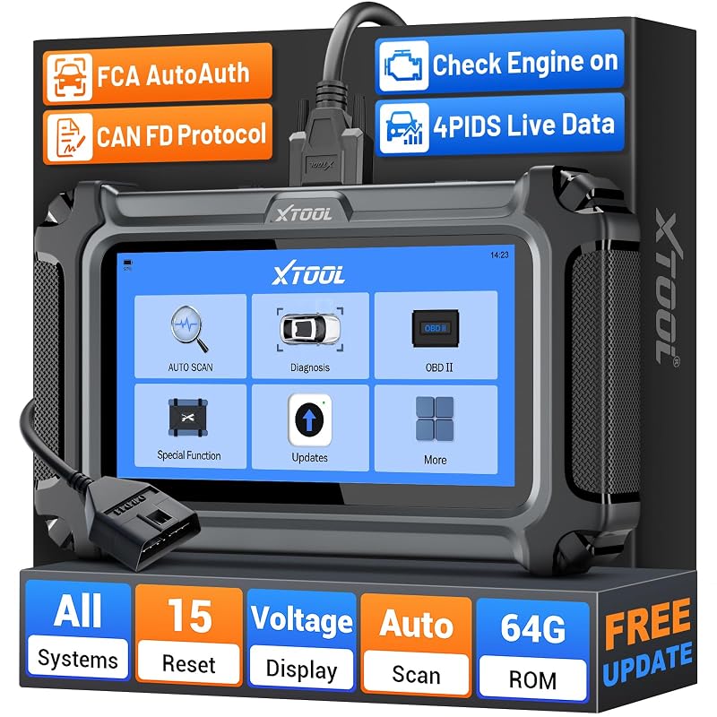 Scanner Automotivo OBD2 XTOOL D6 para Diagnóstico Completo, Reaprendizado, Dados em Tempo Real, FCA AutoAuth e CAN FD