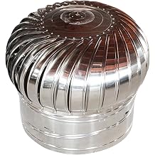 Vents Whirlybird, Ventilating Fan, Roof Ventilator, Cap Vent Round, 304 Stainless Steel Round Exhaust Grille Louvered Vent, DIY Easy Vent Hookup Kit, for Flat