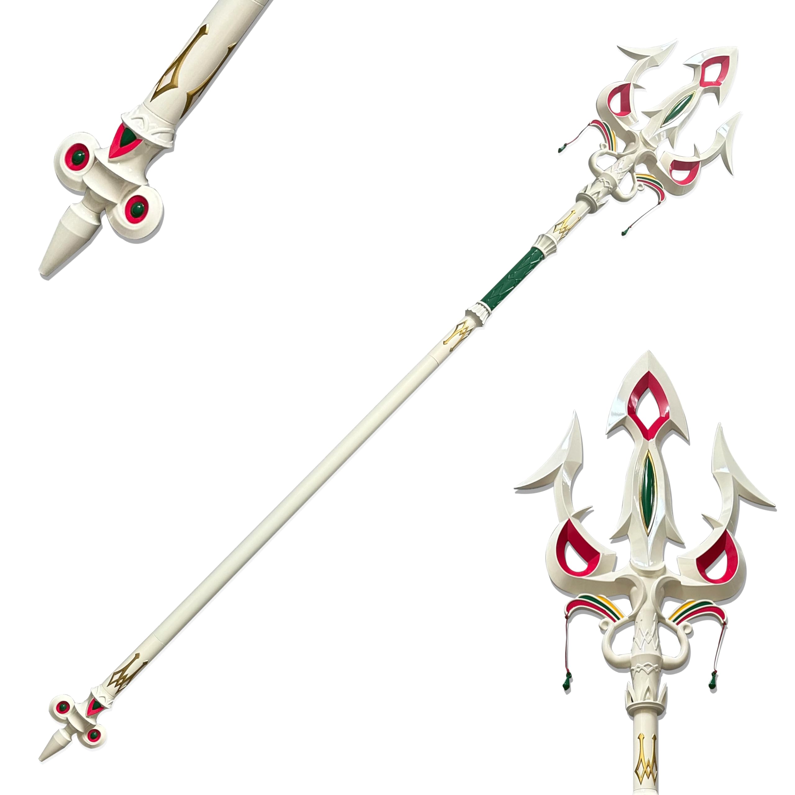 ZKBWFLACarbon Steel Link Master Swords Real Metal Game Peripheral Light Scale Trident Sword for Collection and Cosplay